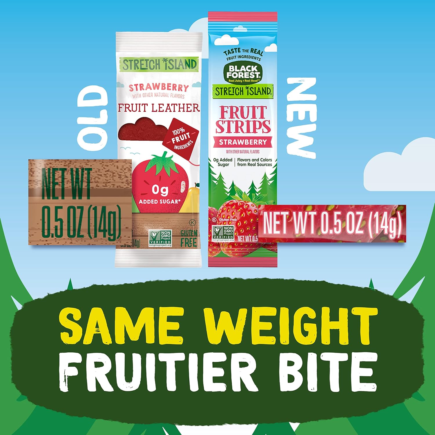 Black Forest, Stretch Island, Fruit Strips, Cherry, Apple, Raspberry, Grape, Strawberry, and Apricot, Zero Grams Added Sugar Non-GMO, 48 ct