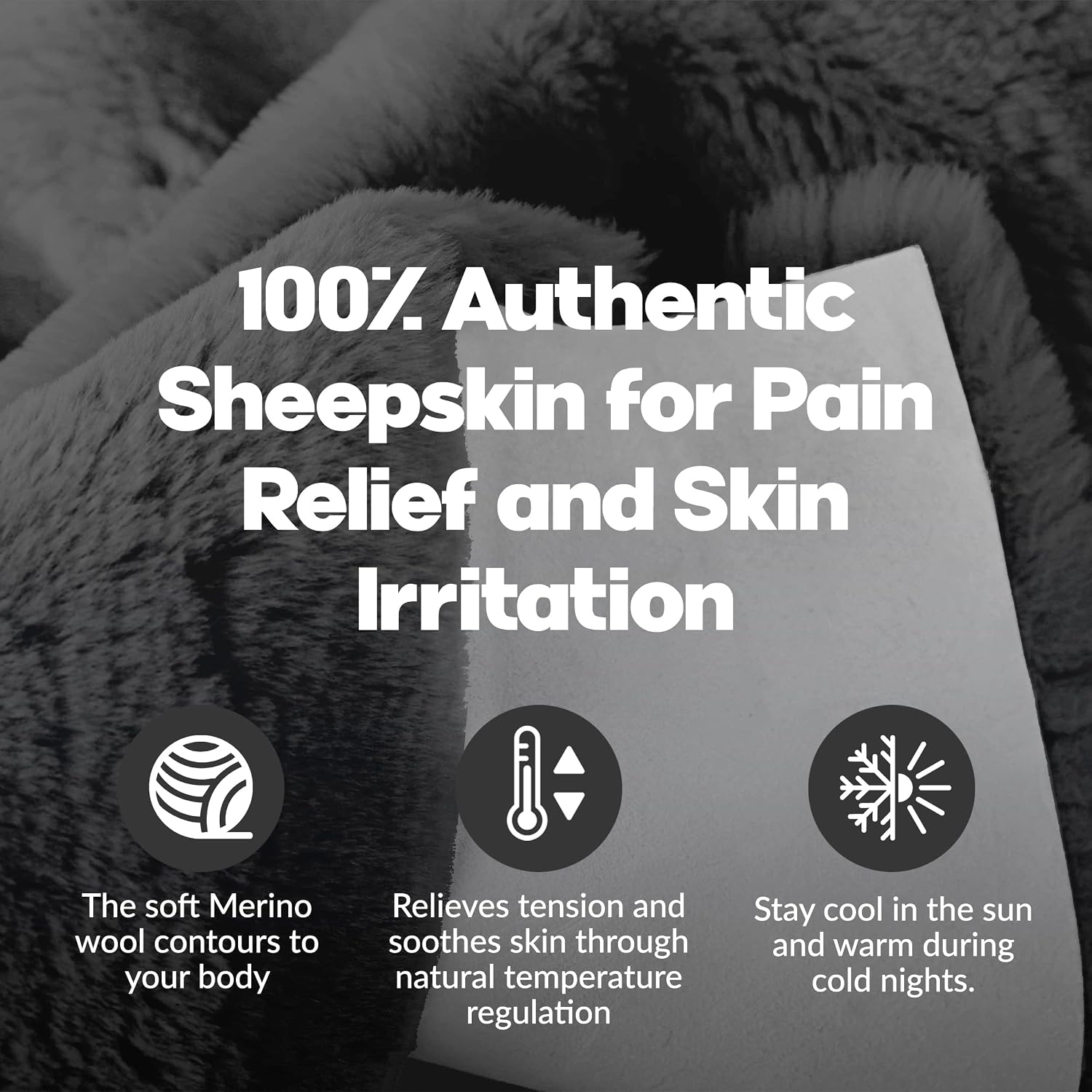 Natural Medical Sheepskin Pad, Non-Slip Back, Natural, 17 x 17 in, 1 Pack