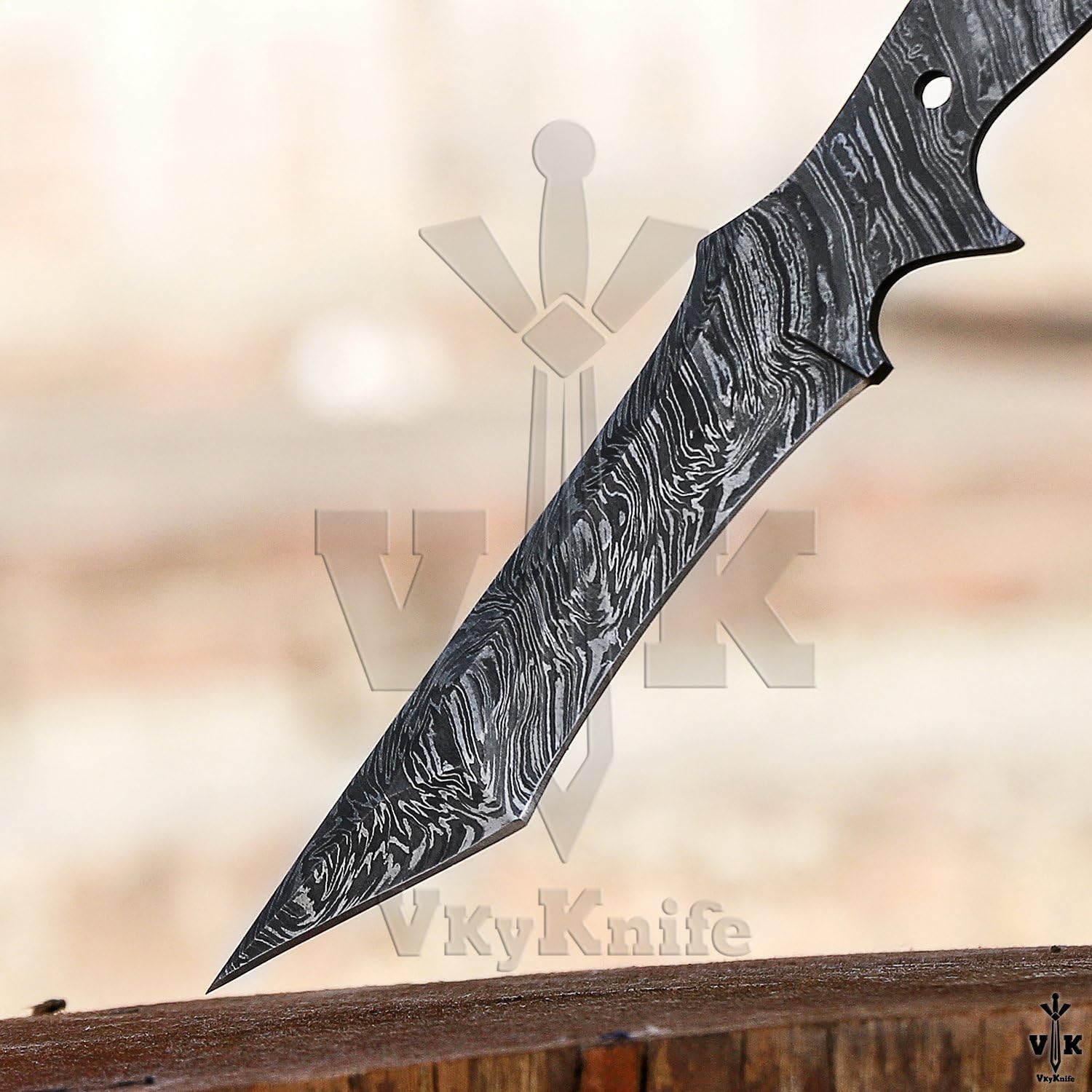 Damascus Tanto Knife Blanks Knife Making Supplies, Diy 13 inch Hunting Knife Blade Blank 9047