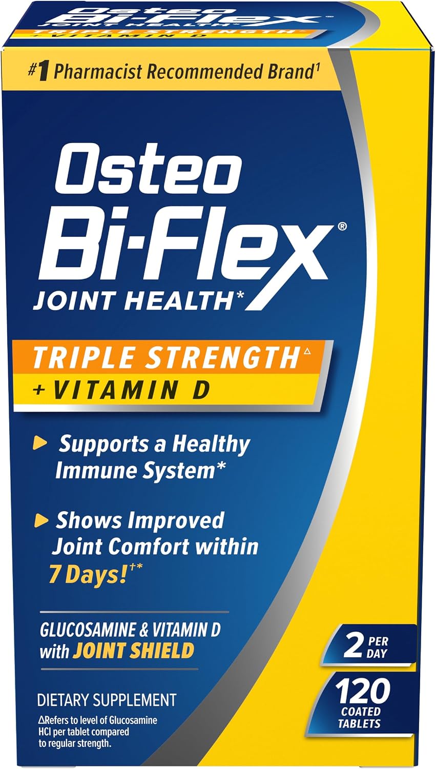 Osteo Bi-Flex Triple Strength Glucosamine Chondroitin Supplement | With Vitamin D, Improve Joint Function, Support Bone Health, 80 Coated Tablets