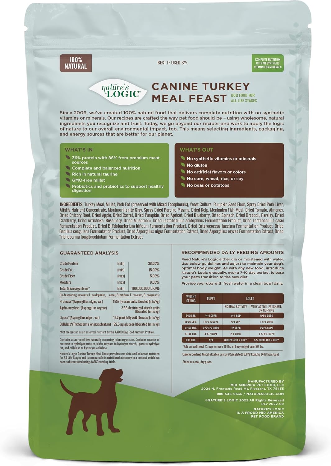 NATURE'S LOGIC Dry Dog Food - Beef Meal Feast Dry Kibble, 13 lb