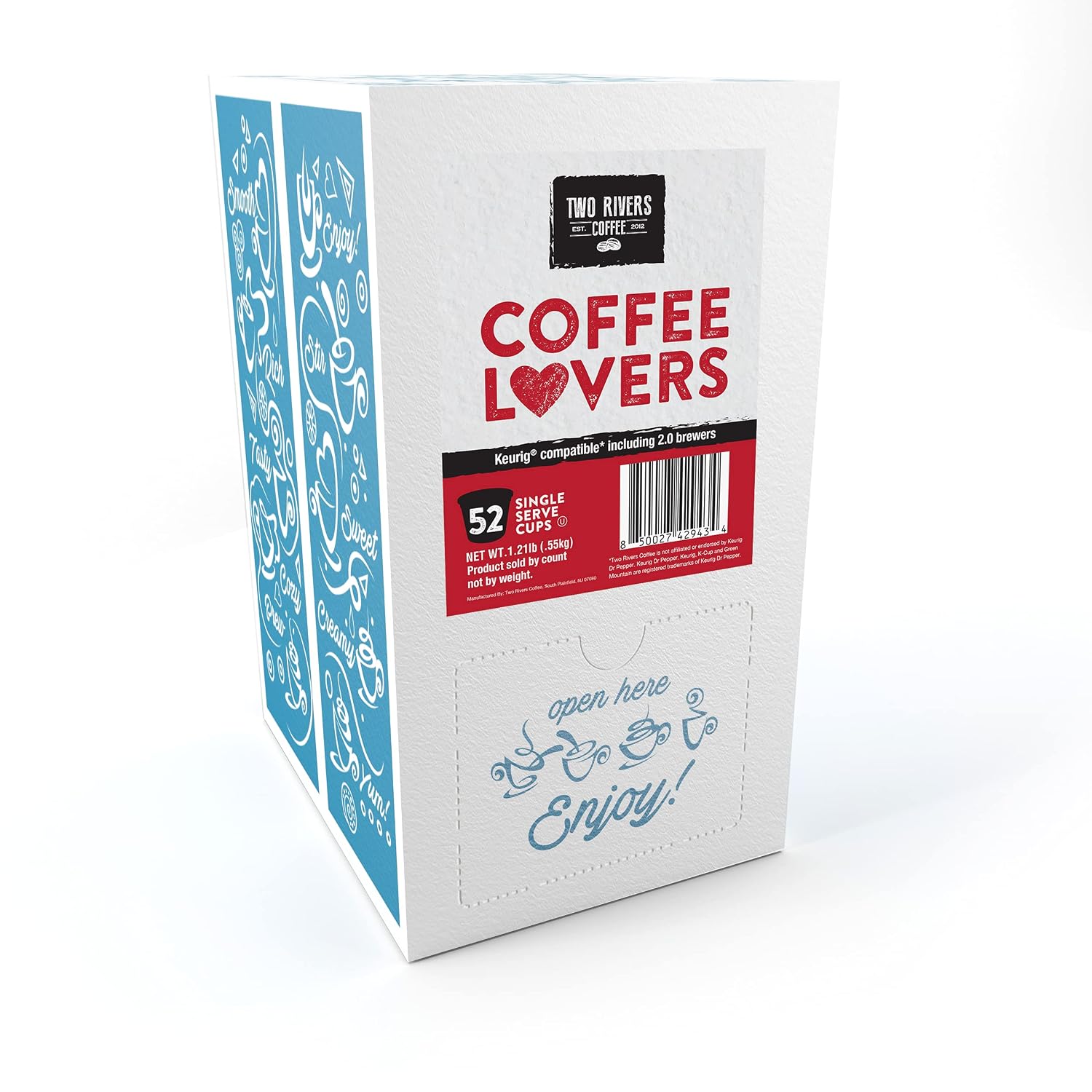 Two Rivers Coffee Flavored Coffee Pods Compatible with Keurig K Cup Brewers, Assorted Variety Pack Flavored Coffee, 40 Count