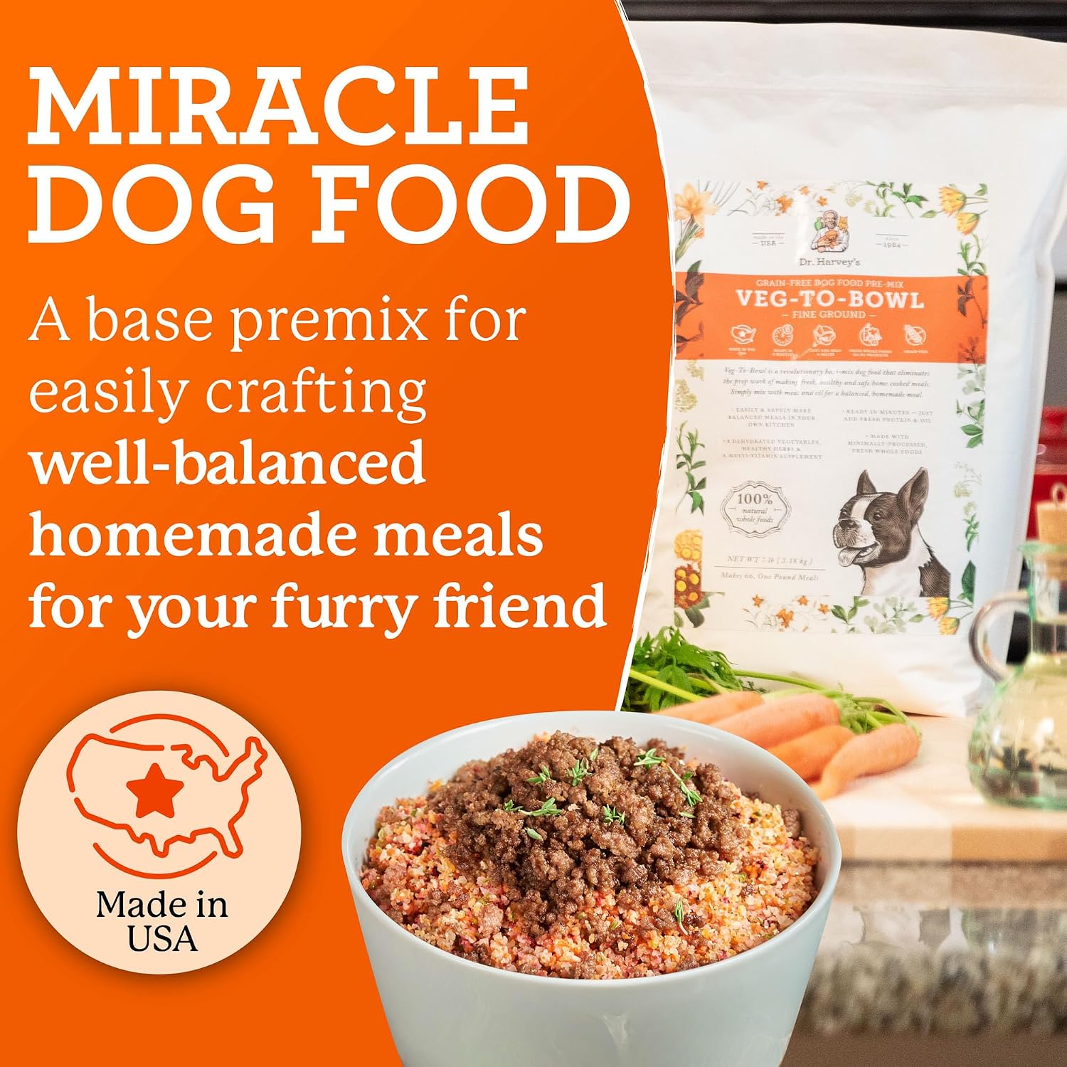 Dr. Harvey's Veg-To-Bowl Fine Ground Dehydrated Vegetable Pre-Mix for Dogs, 7-Pound Bag | Dehydrated Vegetable Pre-Mix