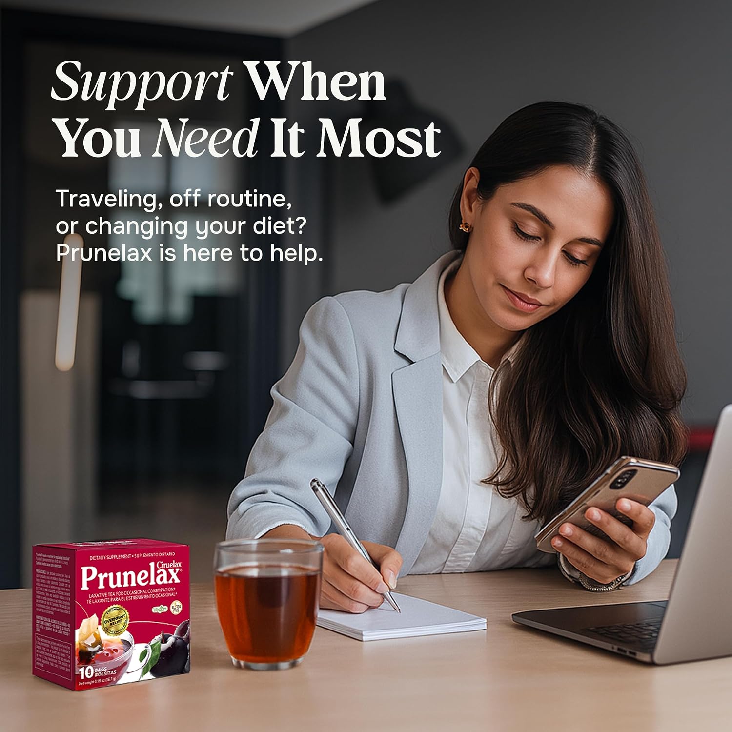 Prunelax Ciruelax Regular Strength Laxative Mini Tablets - Overnight Relief for Occasional Constipation, Senna Extract, Vegan & Gluten-Free
