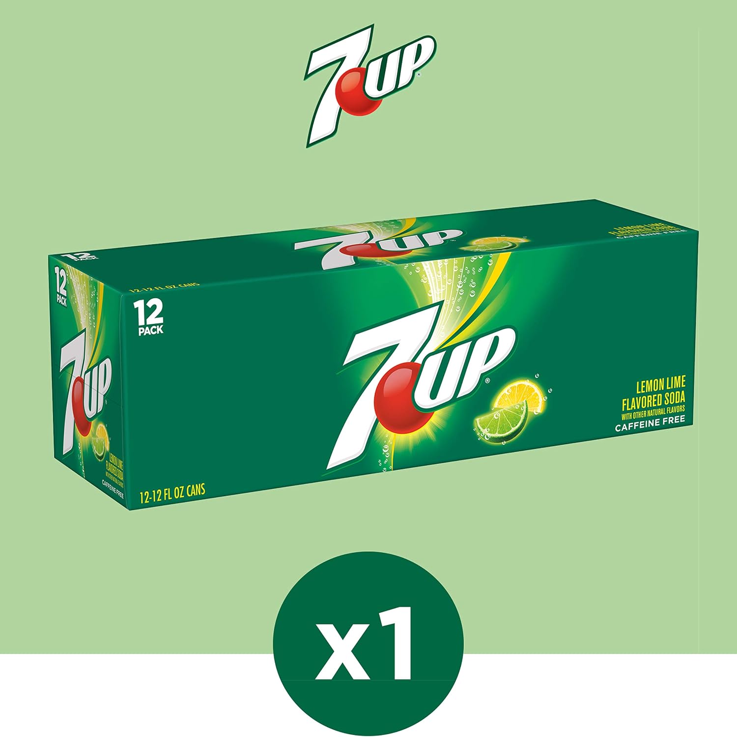 7UP Lemon Lime Soda, 12 fl oz cans, 12 pack