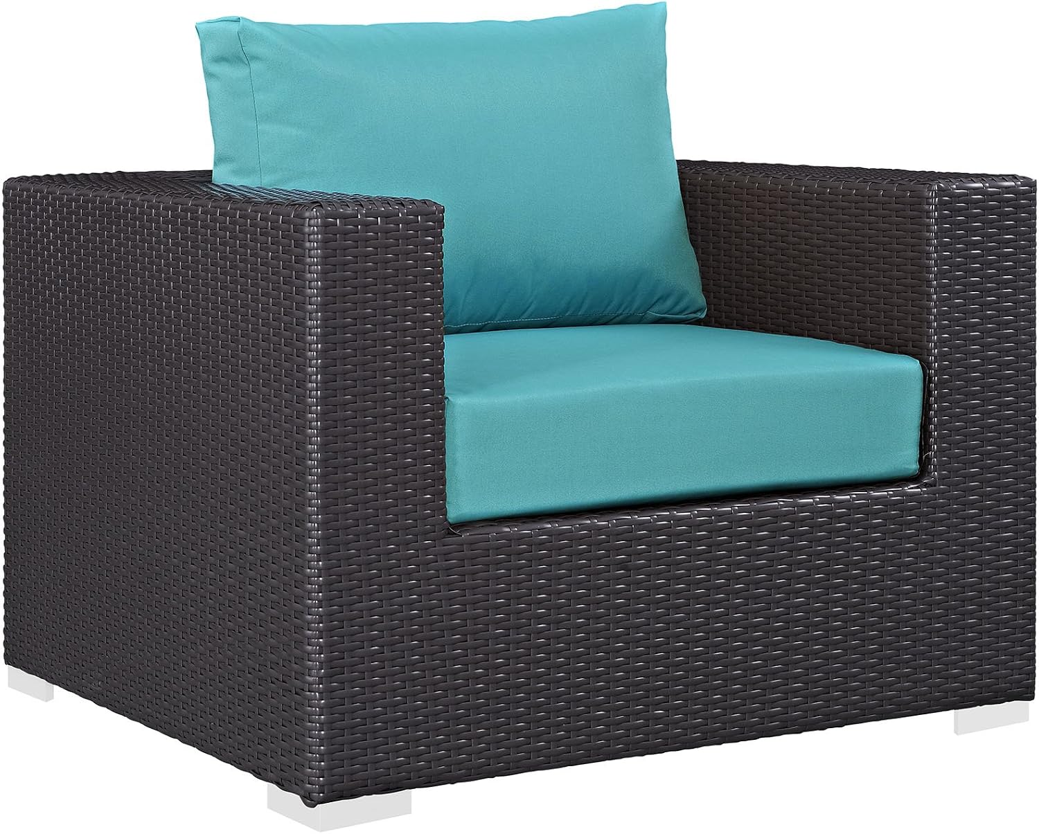 Modway Convene Wicker Rattan Outdoor Patio Loveseat in Espresso White