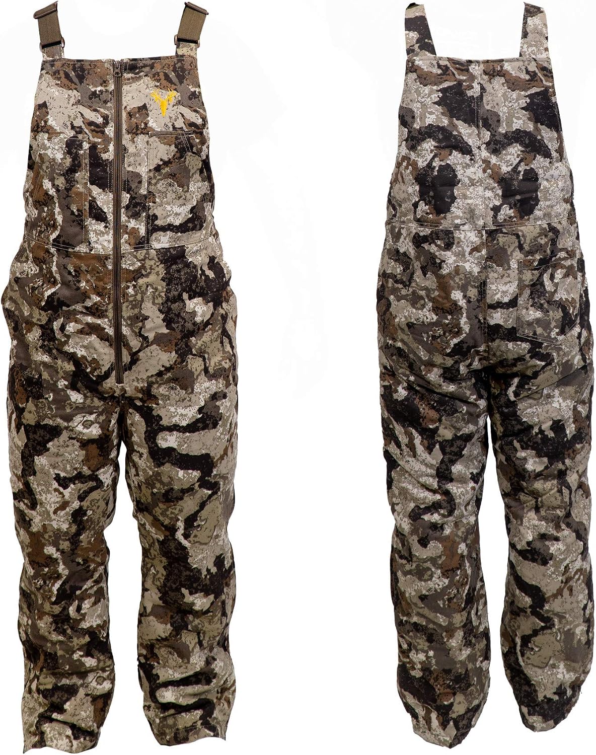 HOT SHOT Men’s Insulated Camo Bib, Ultra-Quiet Adjustable Overalls, Cold Weather Hunting Coveralls for Men