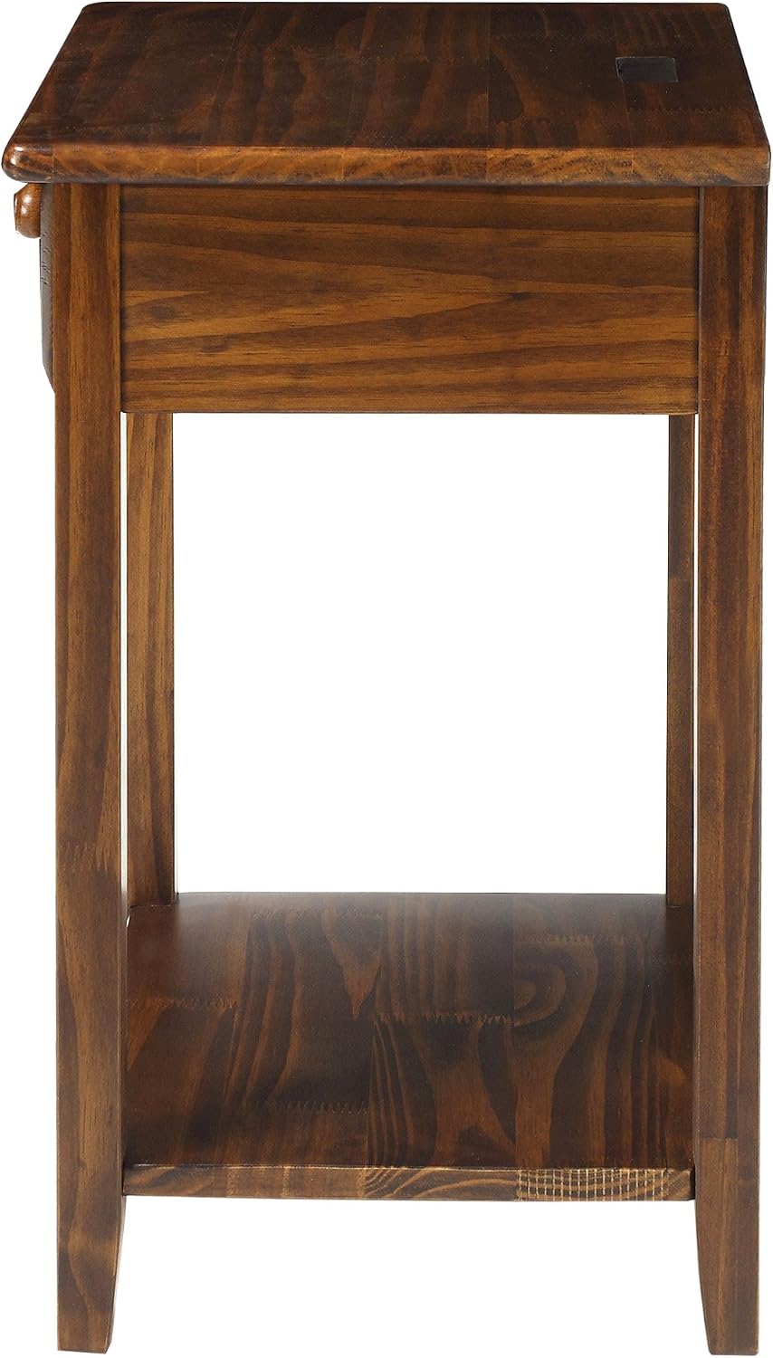 Casual Home Owl Night Stand with USB Port Charging Station and Drawer, 17.5"W x 14.25"D x 24.5"H, Espresso