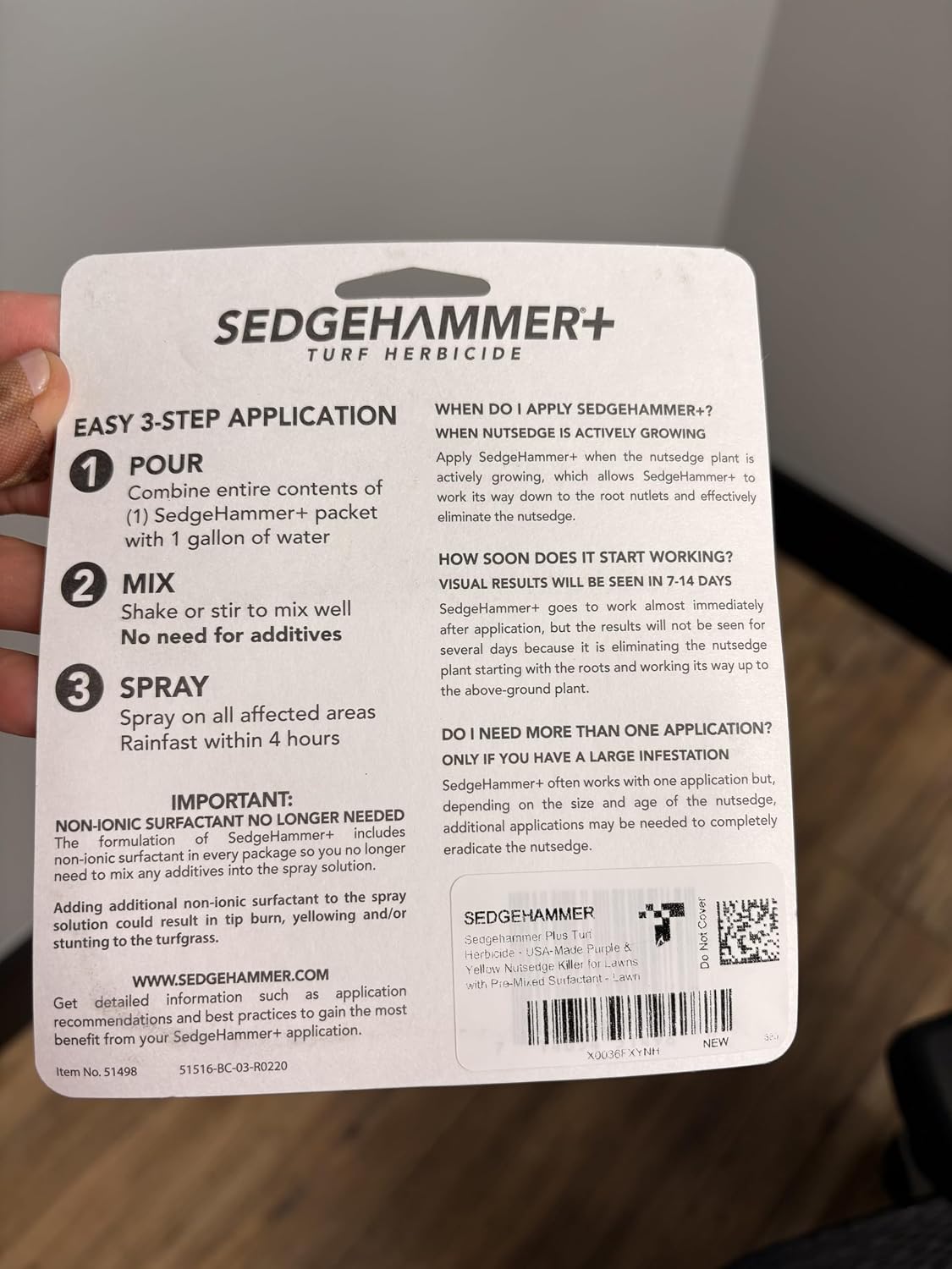 Sedgehammer Plus Turf Herbicide, Purple & Yellow Nutsedge Killer (1) | Lawns with Pre-Mixed Surfactant, Lawn & Pet Safe Weed Killer Mix for Residential Use