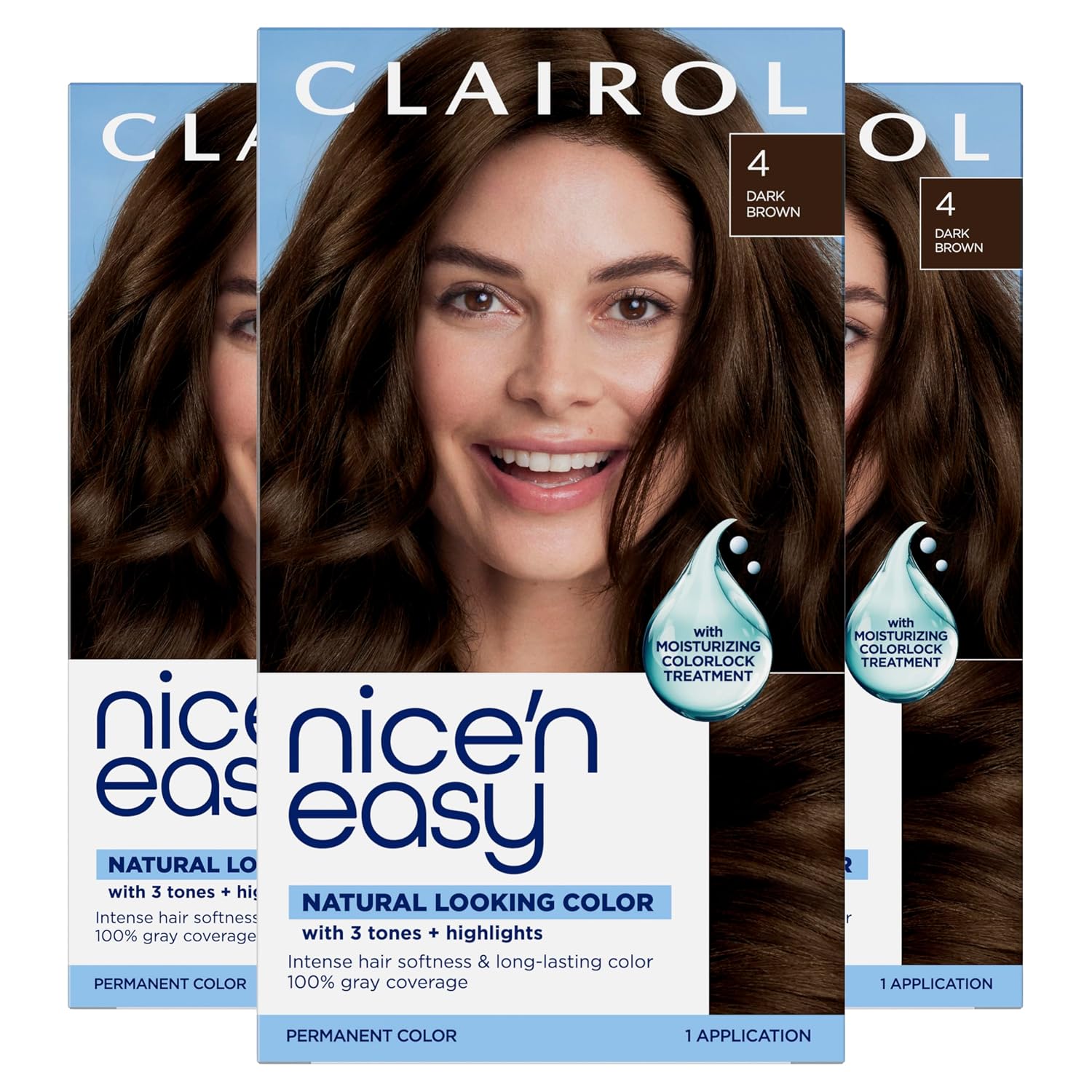Clairol Nice'n Easy Permanent Hair Dye, 6A Light Ash Brown | Pack of 3