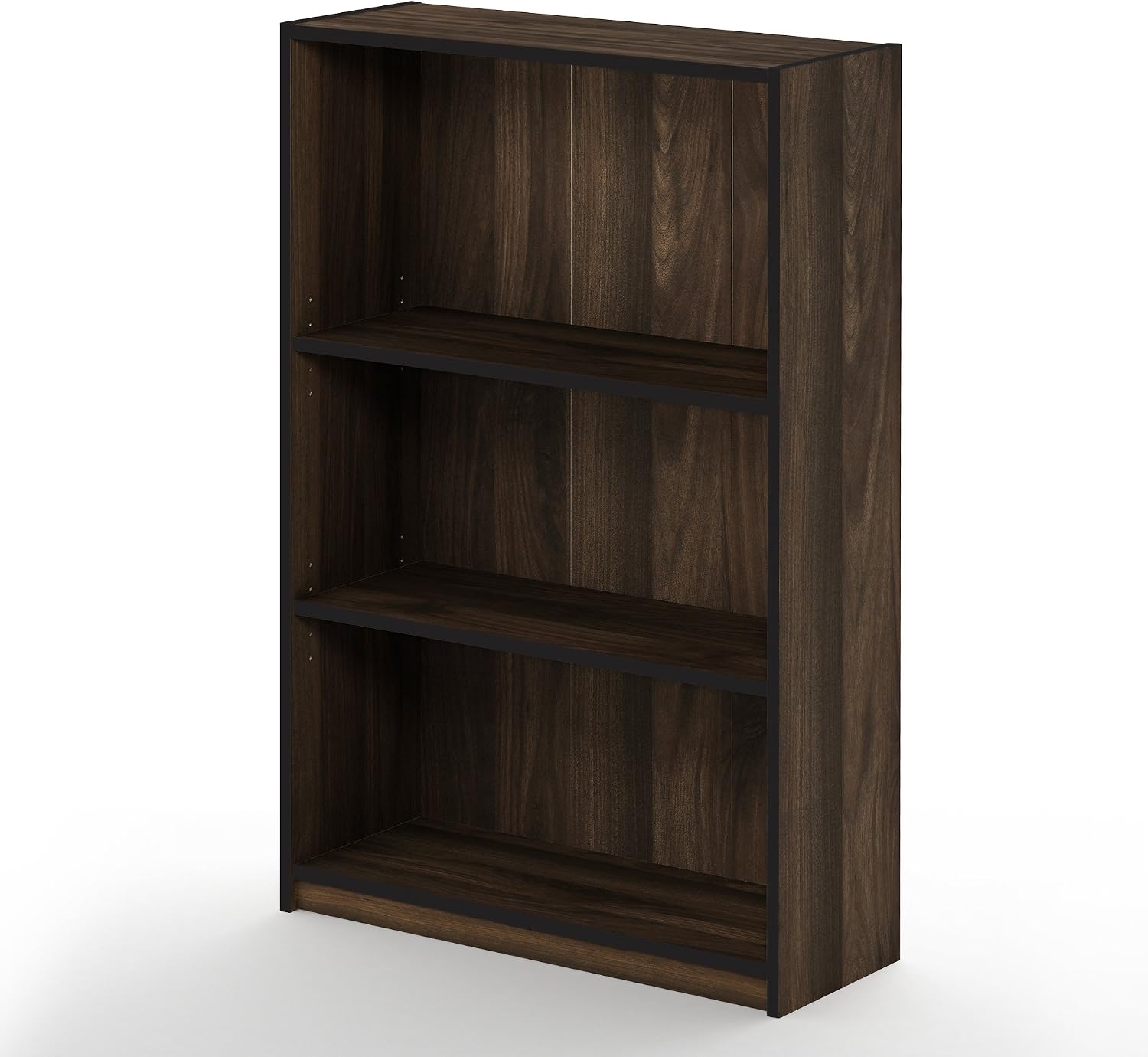 Furinno Jaya Book Shelf, 3-Tier Bookshelf, Bookcase with Adjustable Shelves, 9.5 x 24.5 x 40.3, for Organization and Storage, for Living Room, Bedroom, Home Office, White