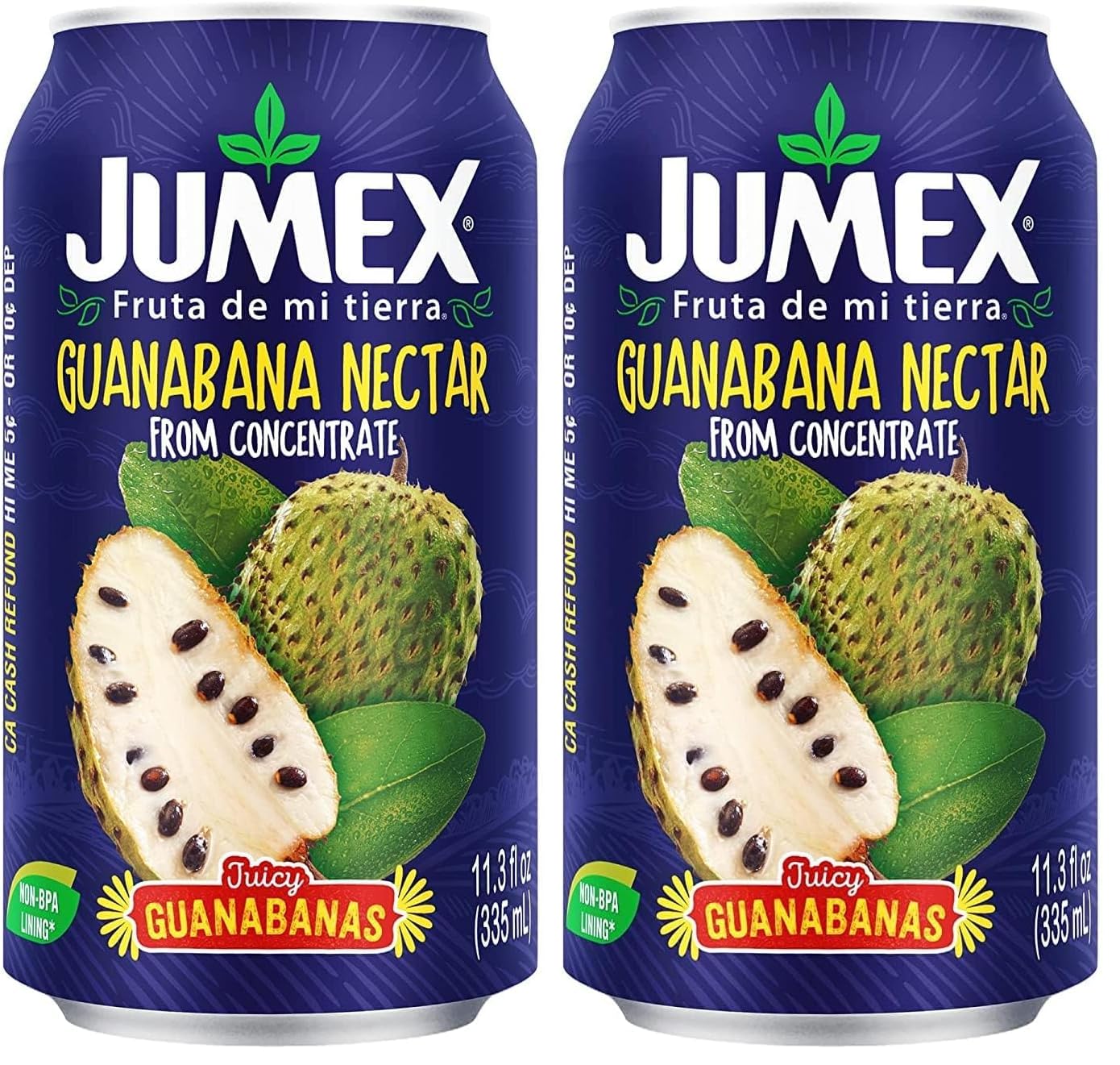 Jumex Mango Nectar Juice & Peach Nectar - Made with Fresh Fruit Puree - Tropical Fruit Juice Concentrate for Smoothie Mix, Cocktail Mixers & Kids Beverages - 11.3oz, 12 Pack Canned Drinks