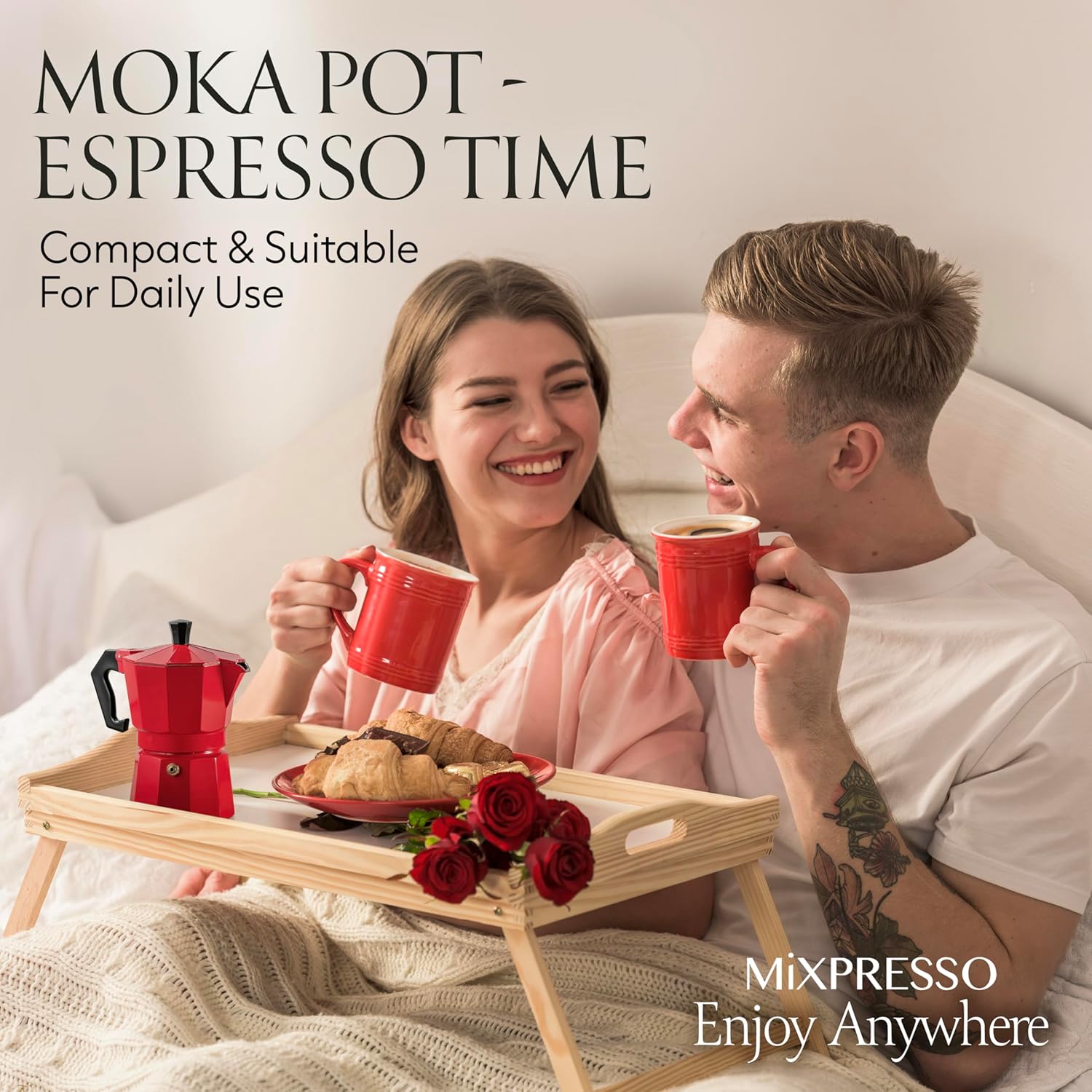 Mixpresso 3 Cup Moka Pot Stovetop Espresso Maker, Italian Cuban Coffee Pot