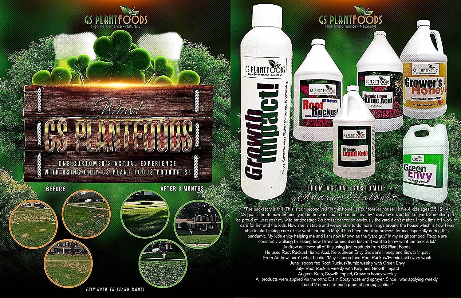 GS Plant Foods Root Ruckus Compost Fertilizer Organic Plant Food - Turbo Charged Compost for Plants - Humic Acid & Sea Kelp Nutritional Root Supplement for Lawns, Soil, Shrubs & Vegetables - 1 Gallon
