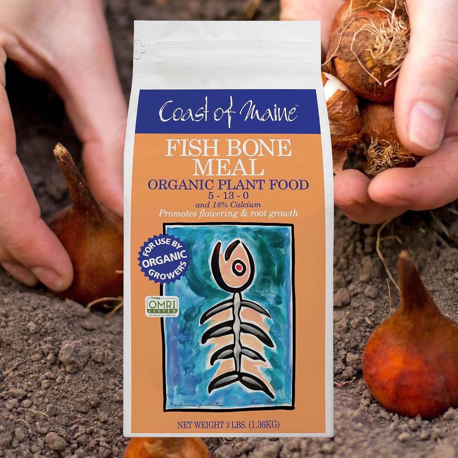 Coast of Maine Fish Bone Meal Dry All Purpose Plant Food 3 lb.