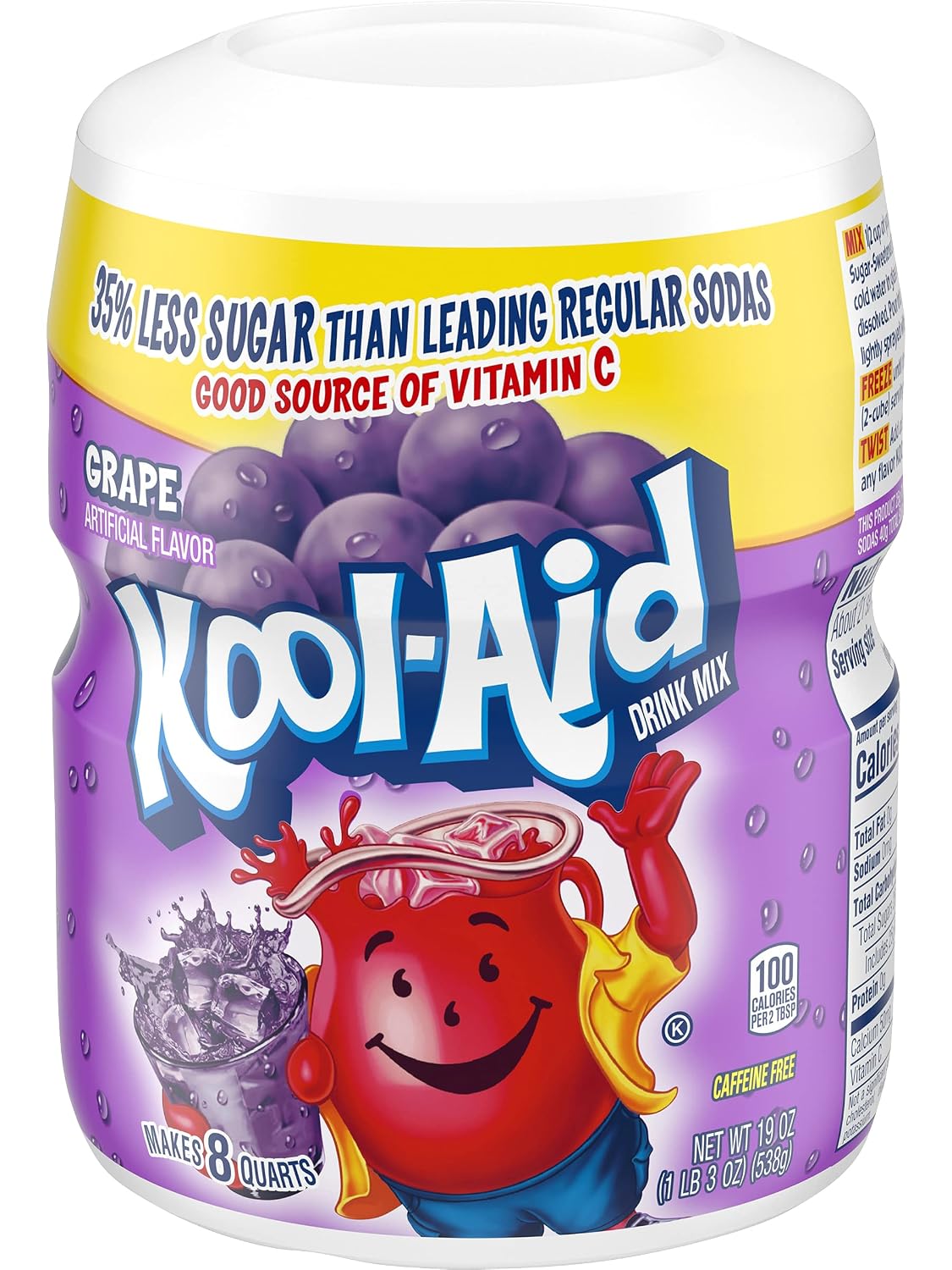 Kool-Aid Drink Mix, Tropical Punch, 19 oz | for Flavorful Hydration and Shareable Refreshment Good Source of Vitamin C, Caffeine Free Gluten Free