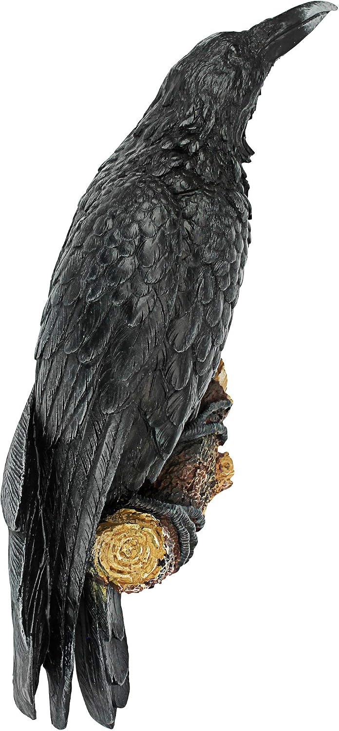 Design Toscano The Raven's Perch Gothic Decor Wall Sculpture, Single