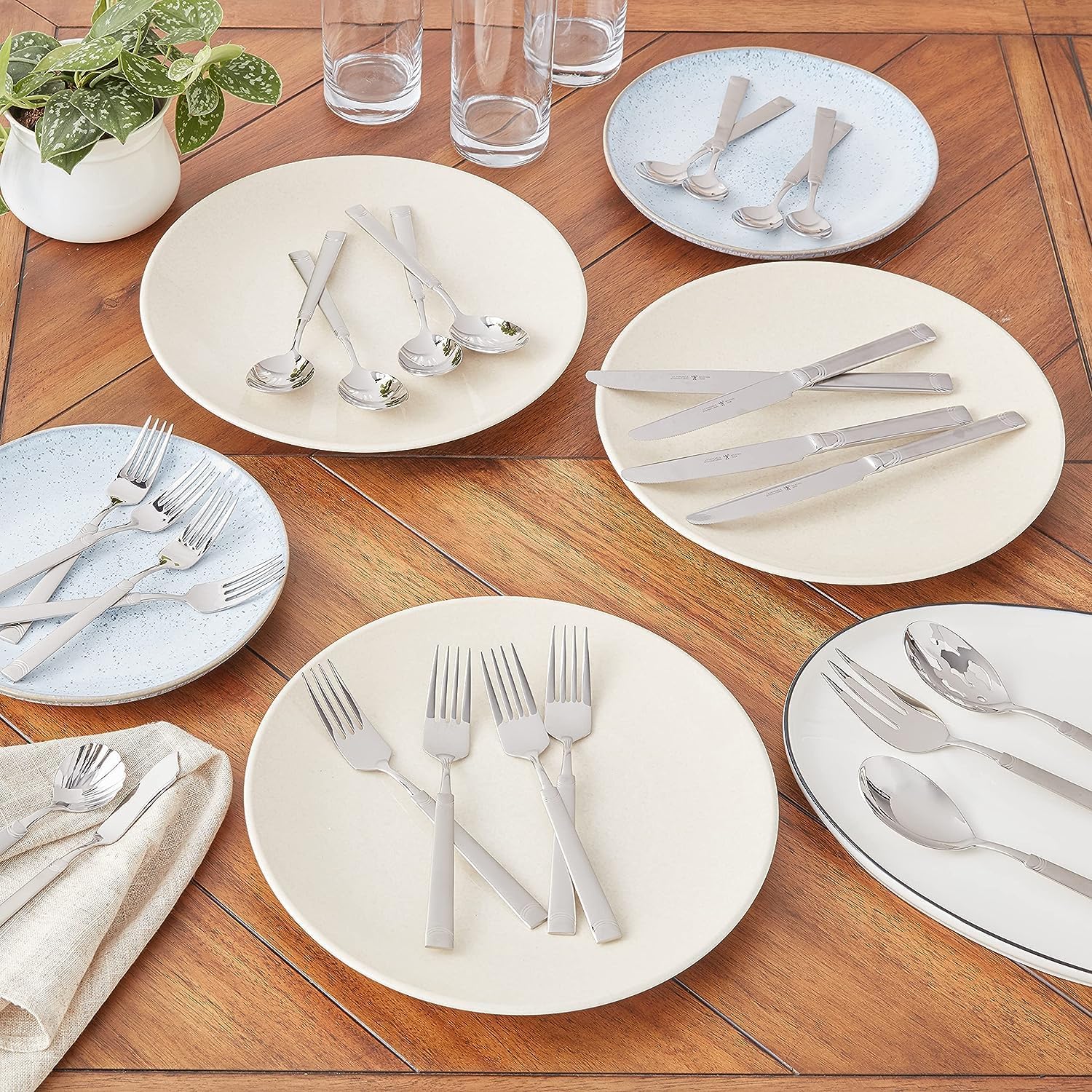 HENCKELS Joy 45-pc 18/10 Stainless Steel Flatware Set