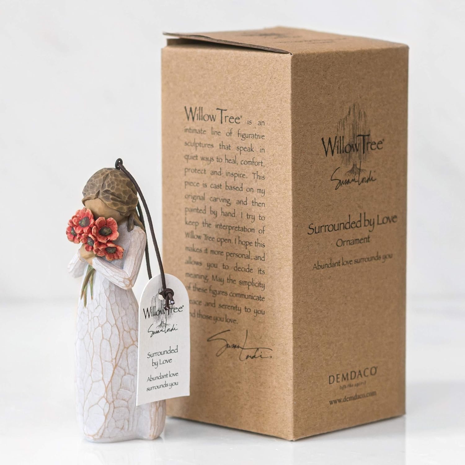 Willow Tree Surrounded by Love Ornament, Sculpted Hand-Painted Figure | Celebrating Friendship and Sentiment, Cast from a Susan Lordi Original Carving