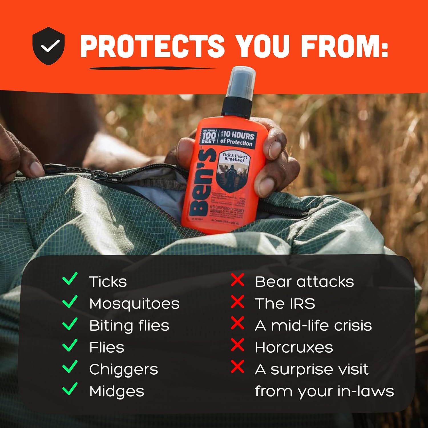 Ben's 100 DEET Tick & Insect Repellent Pump Spray, 3.4 fl oz, 2 Pack | Maximum Strength 100% DEET Formula Offers 10 Hours of Protection with No Alcohol or Other Additives for Adults & Children