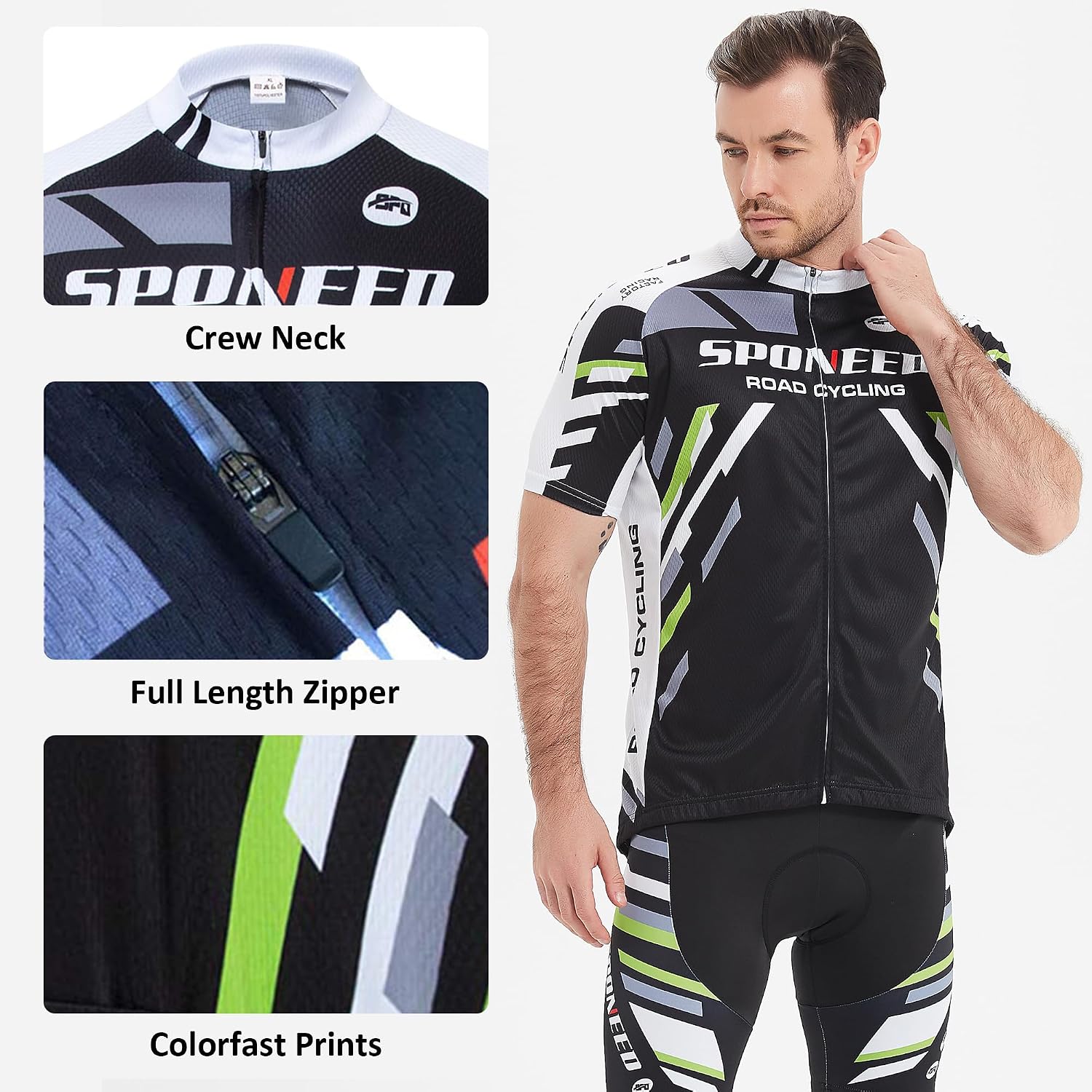 sponeed Cycling Jersey Short Sleeve Suits Men Bike Clothing Road Bicycle Shorts Padded Outfits