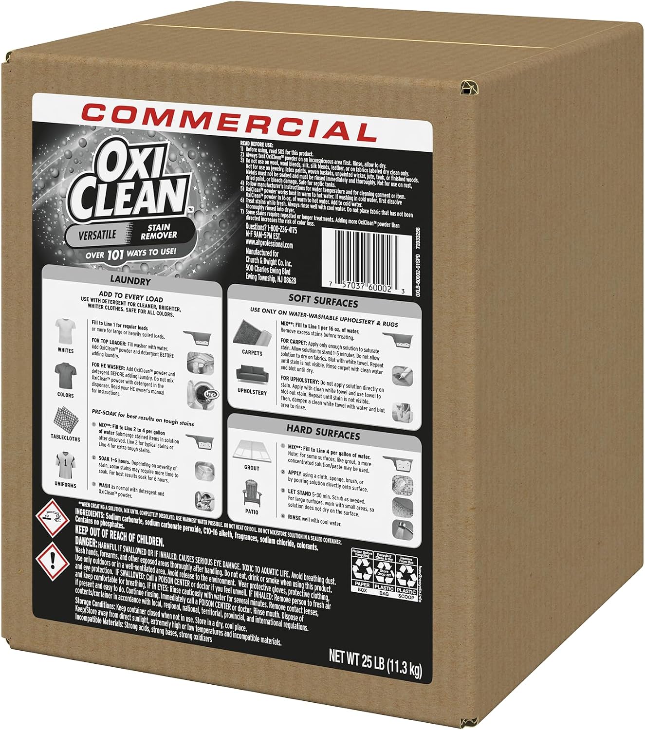OxiClean Versatile Stain Remover Professional, 7.22 LB Box (Pack of 4) 156 Loads