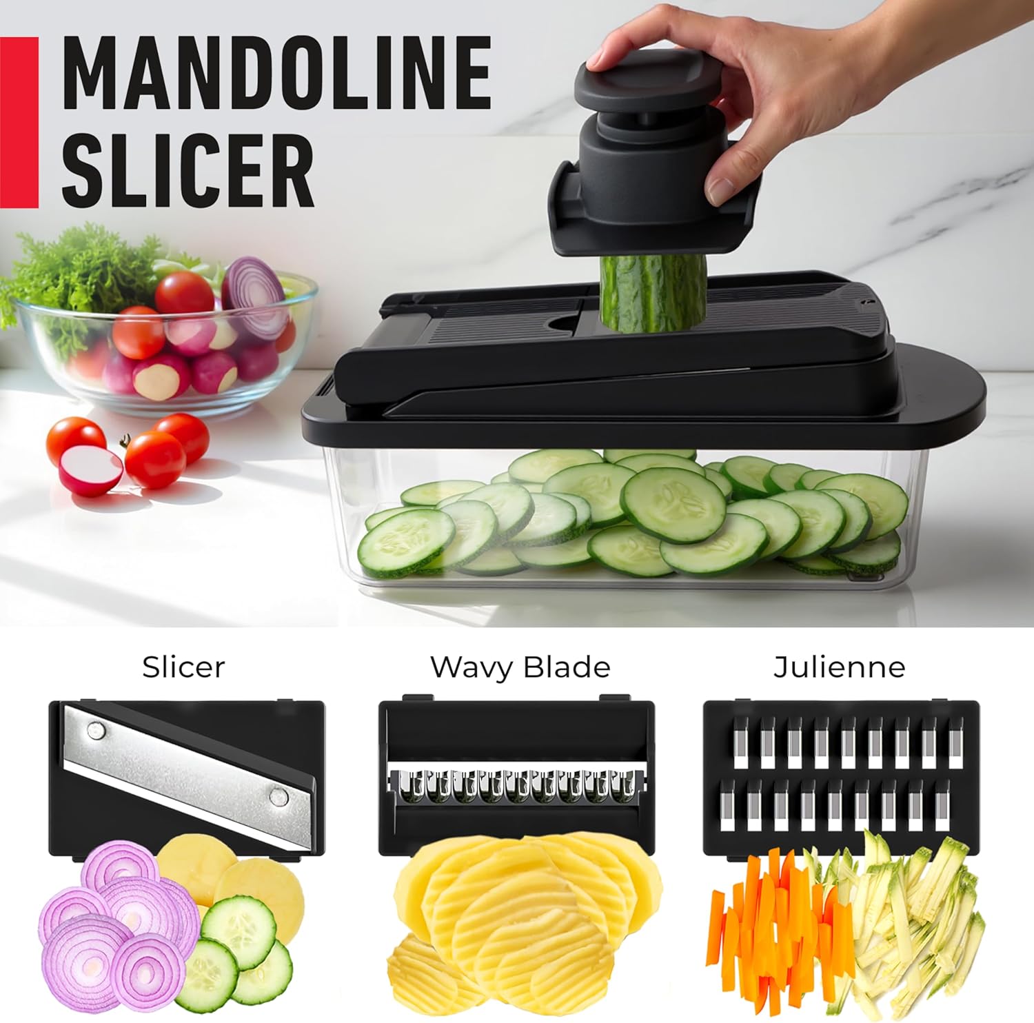 Mueller The Real Original Pro Vegetable Chopper & Mandoline Slicer, 10-in-1