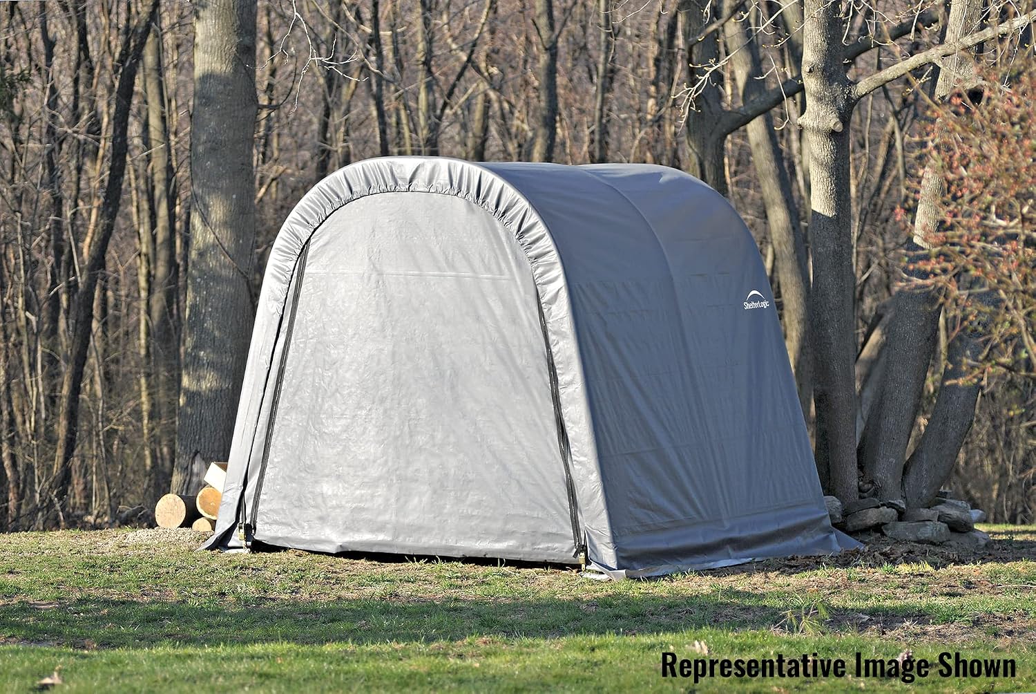 ShelterLogic 77813 Grey 10'x12'x8' Round Style Shelter