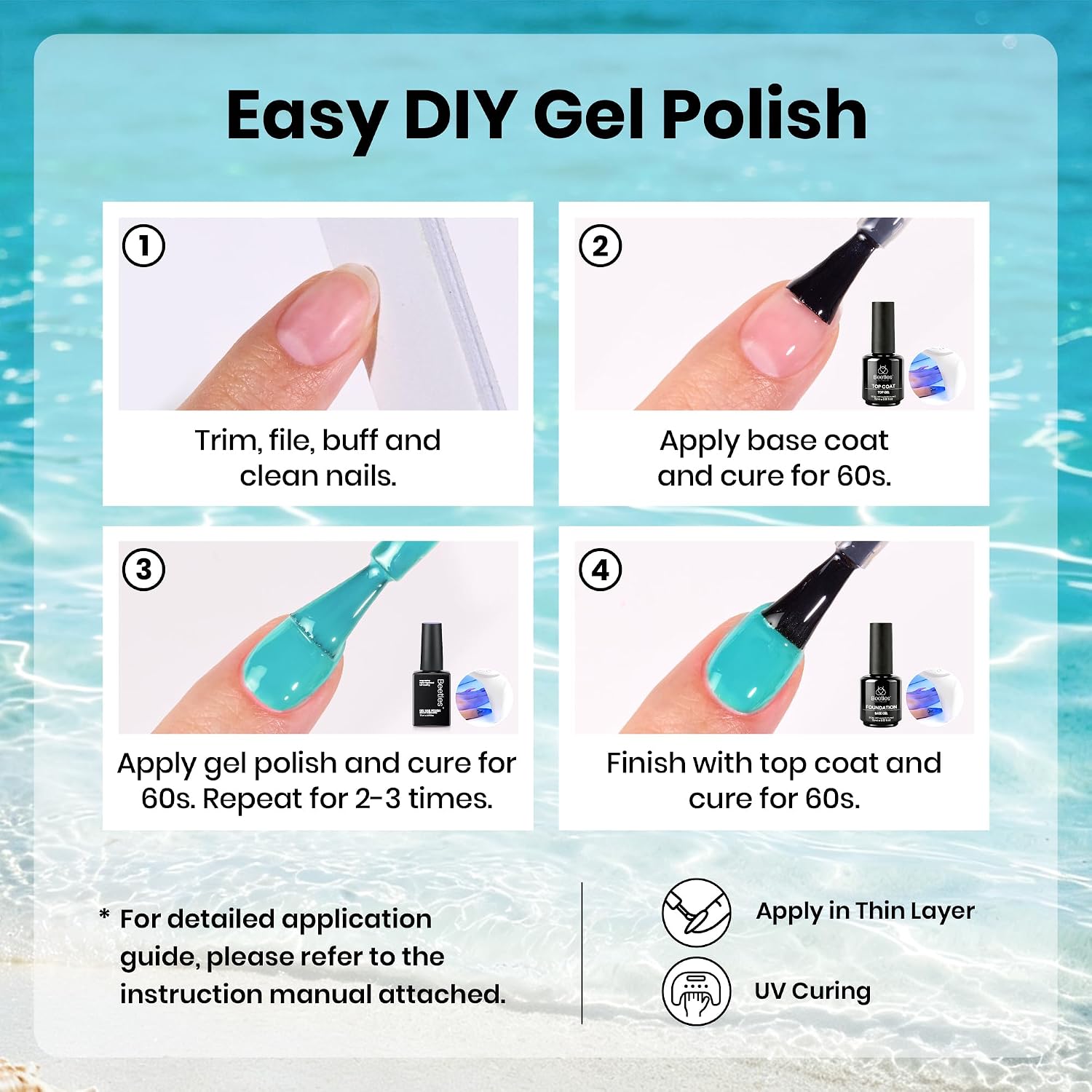 Beetles Green Gel Polish Set, 6 Colors Misty Forest Collection