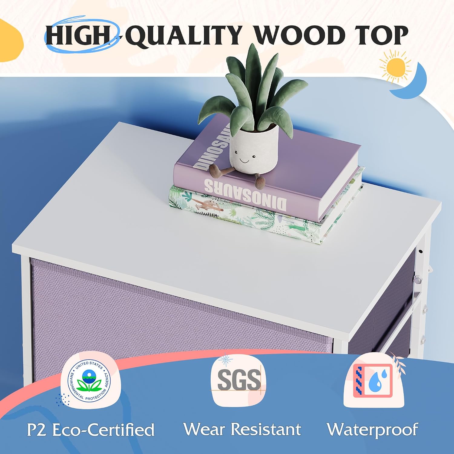 WLIVE Small Dresser Nightstand for Bedroom, 4 Drawers, Light Grey | 4 vertical fabric drawers, Space-saving tower, Bedroom or closet use, Chest of drawers, Dresser for small spaces