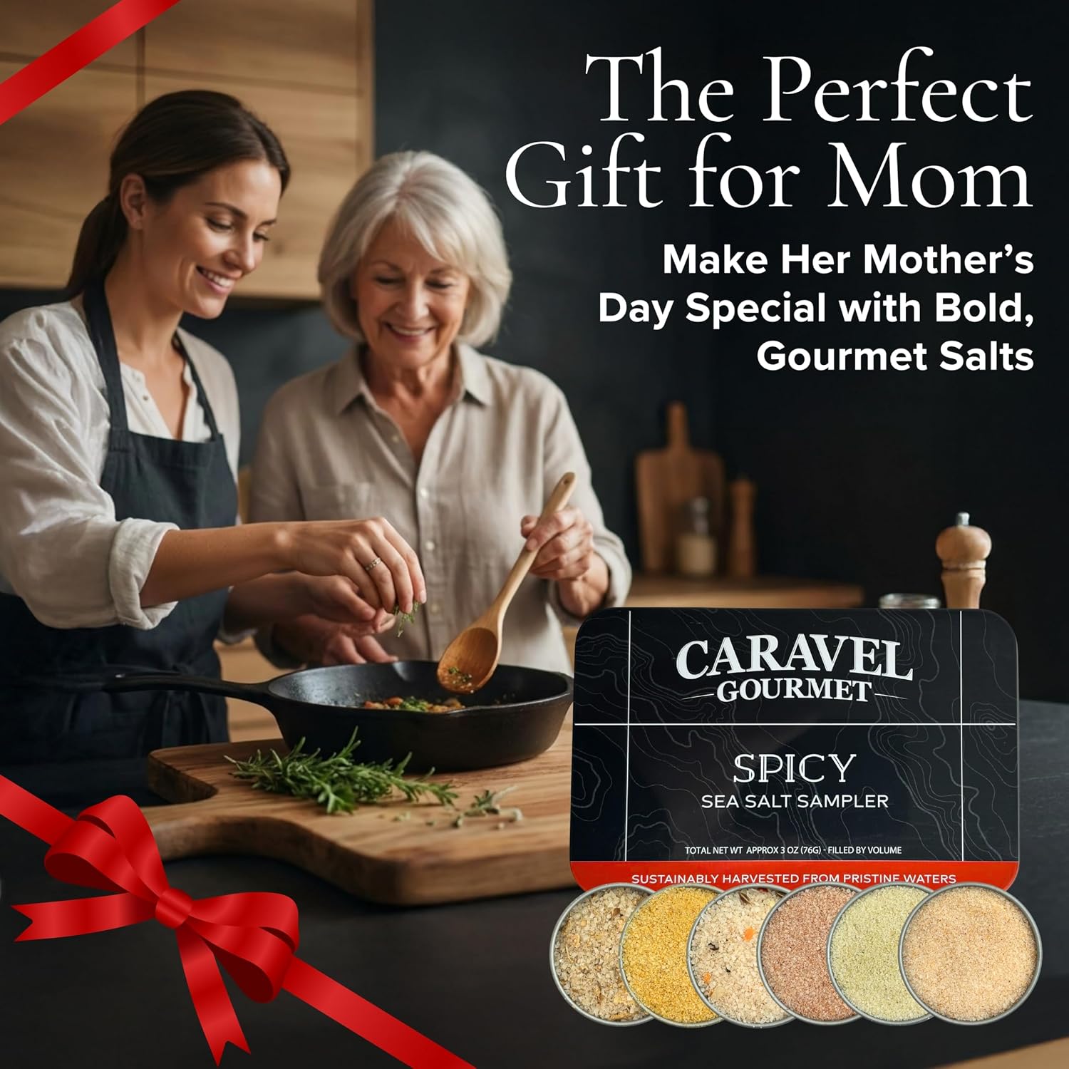 Caravel Gourmet Smoked Sea Salt Sampler, 6-Flavor Grilling Salts, 0.5 oz | Grilling & cooking salts bundle, finishing salt & spice variety pack gift for special occasions