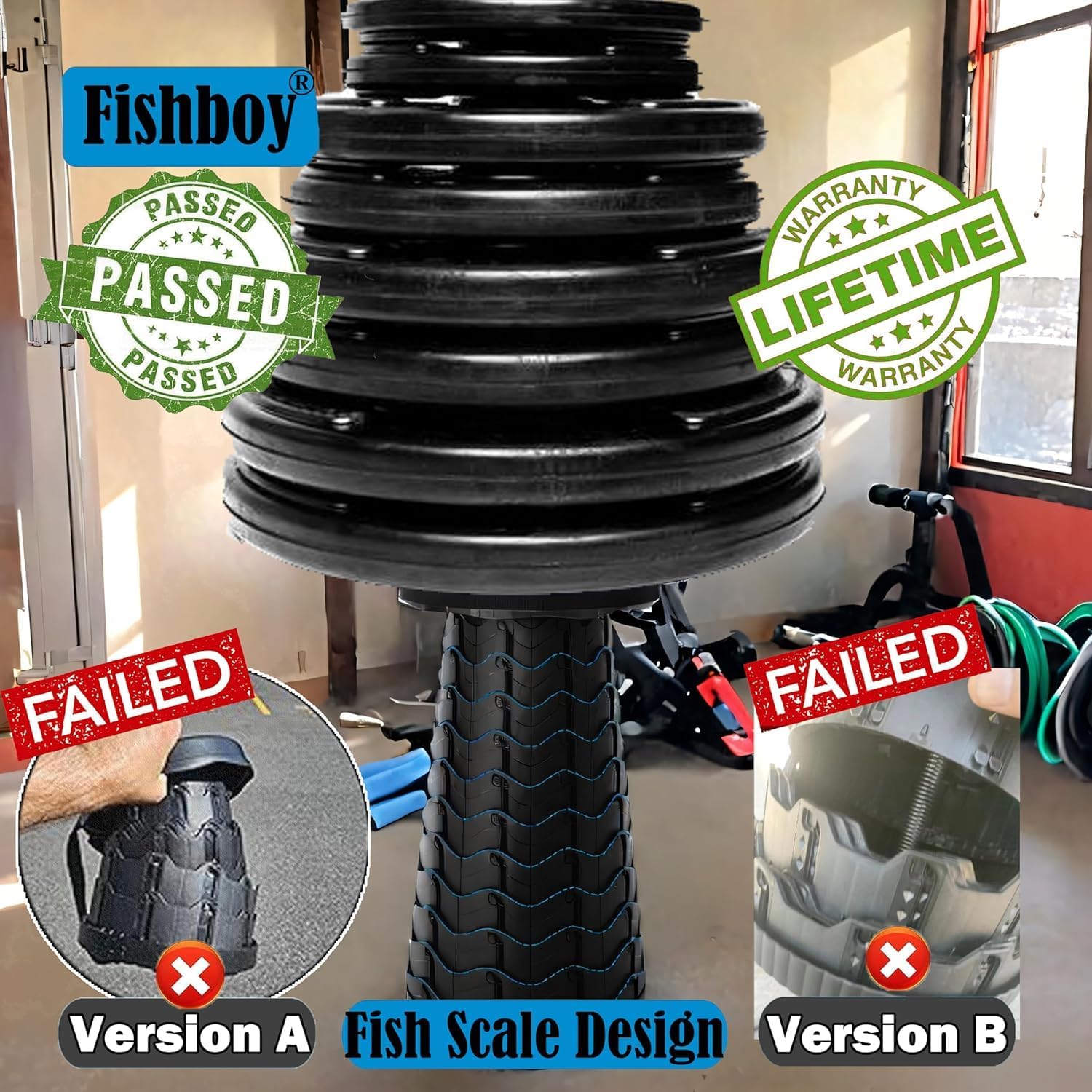 Fishboy Collapsible Stool for Adults, Portable Folding Camping Seat, 400lbs