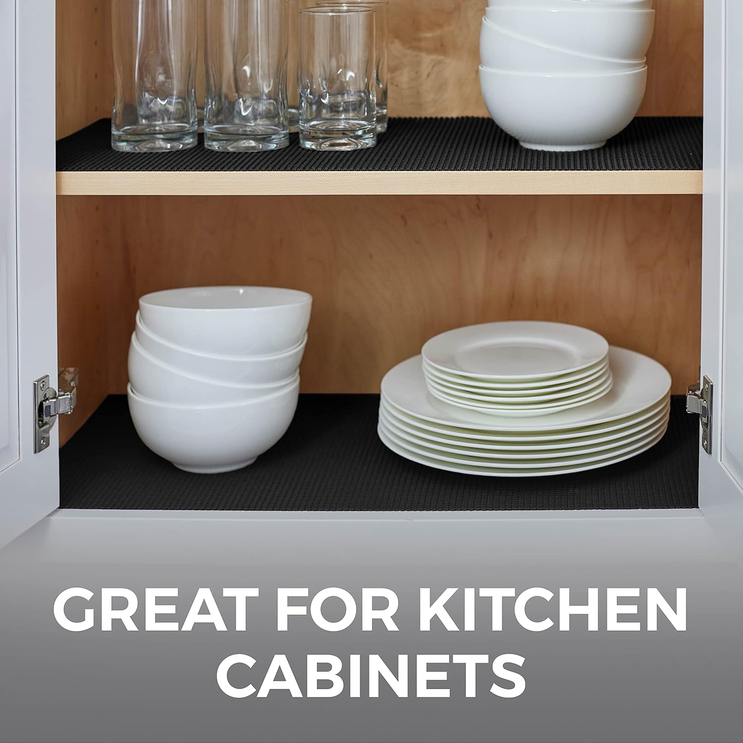 HOME GENIE Shelf Drawer and Cabinet Liner, Non Adhesive, 12x20 Soft Gray