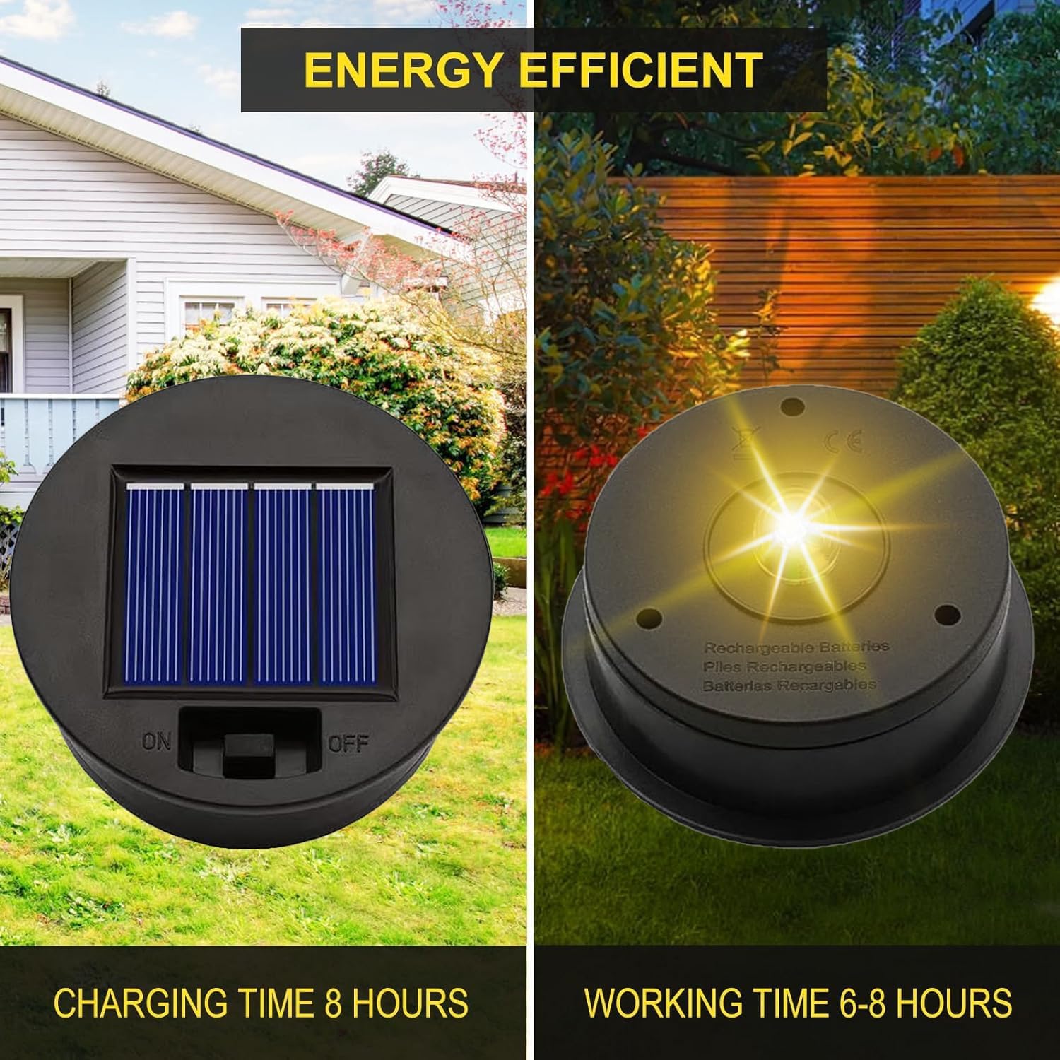 Solar Light Replacement Top Parts 4 Pack(Top Size 3.31 inch