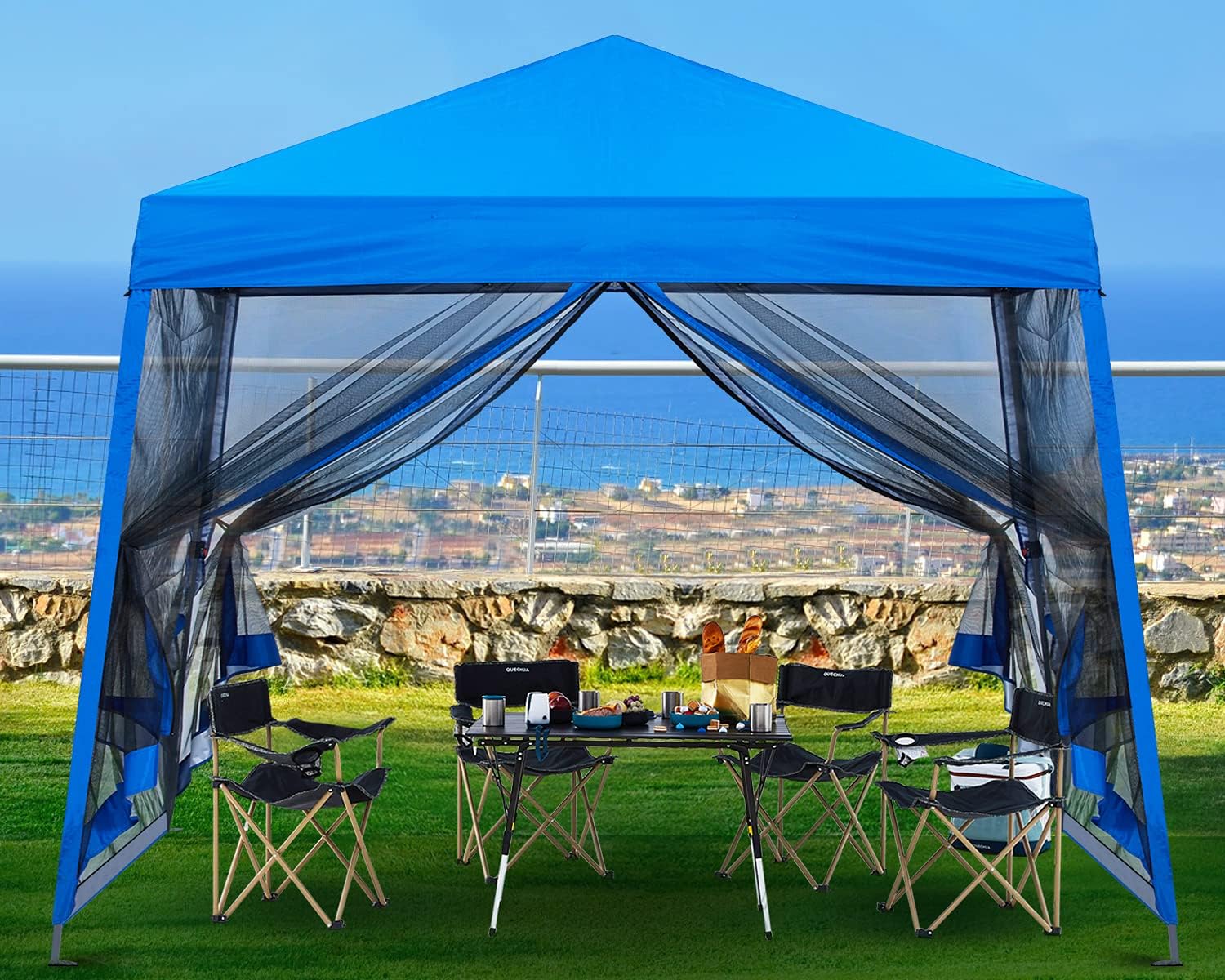 ABCCANOPY 10x10 Pop Up Canopy Tent, Slant Leg Outdoor Shade, Dark Gray