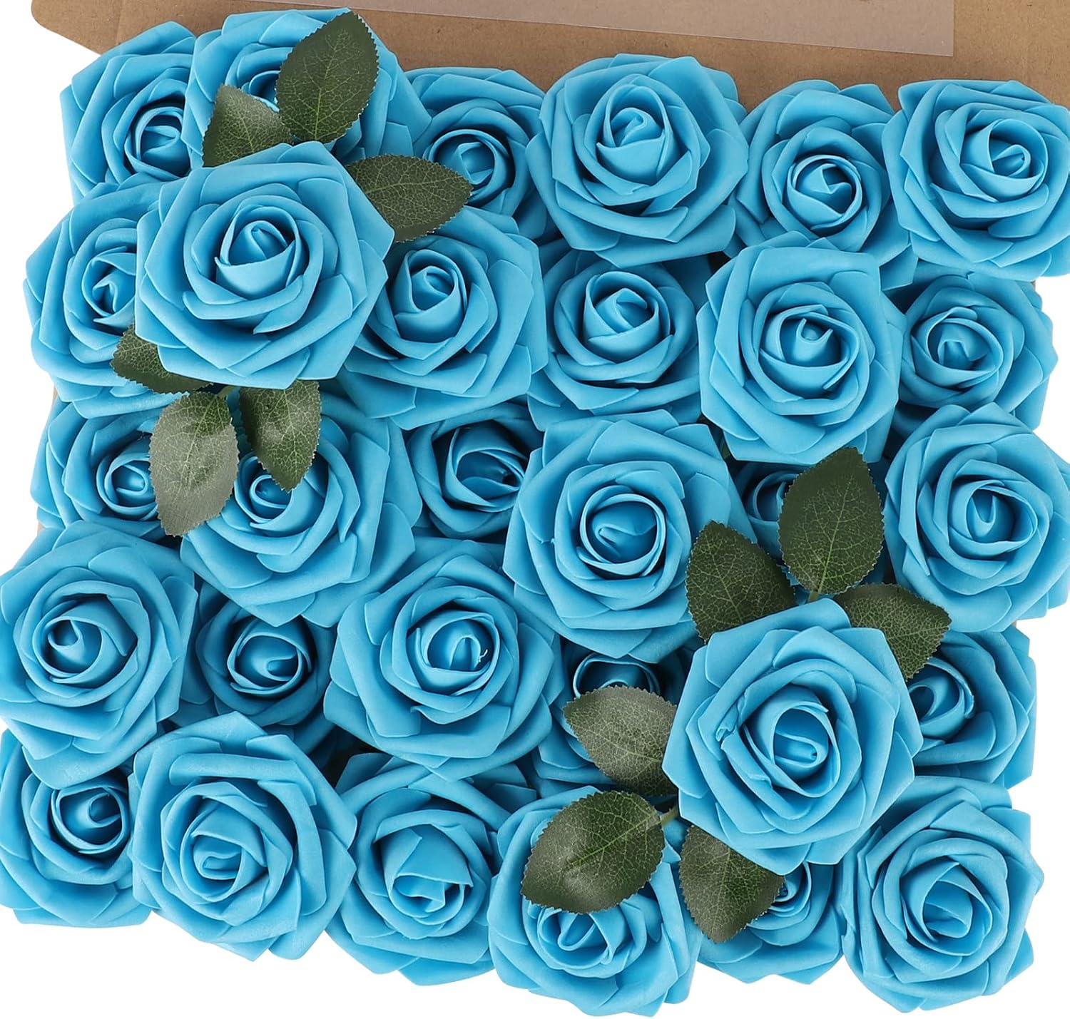 30PCS Yellow Artificial Flowers, Real Touch Fake Roses for Fall Decorations
