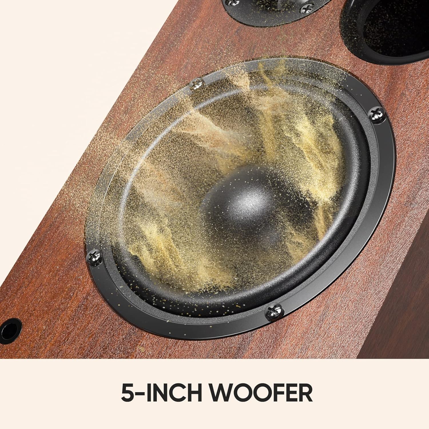 Saiyin Bluetooth Bookshelf Speakers for Record Player, Powered Studio Monitor Speaker with 5.2 Inch Woofer, Horn Tweeter and Optical RCA Inputs
