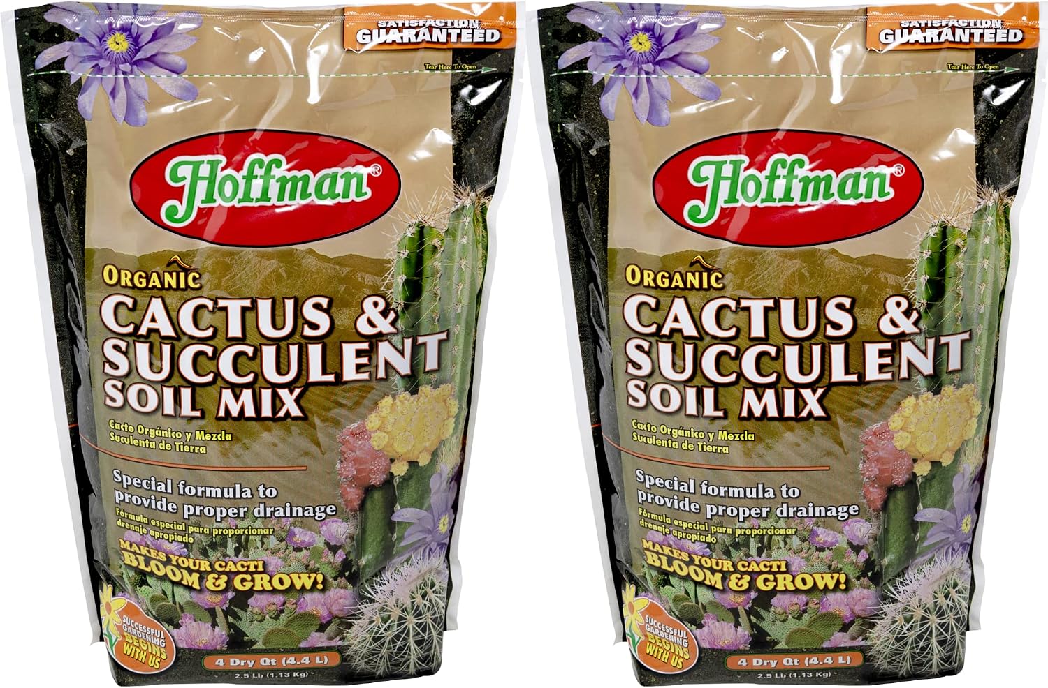 Hoffman 10404 Organic Cactus and Succulent Soil Mix, 4 Quarts, Brown/A