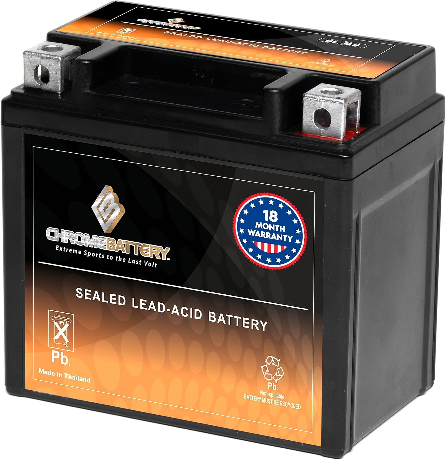 CB CHROMEBATTERY YTX30L-BS 12V 385 CCA AGM – Maintenance-Free 30Ah Battery for Harley, ATV, UTV, Snowmobile, Jet Ski – T3 Nut & Bolt Terminal – Fits Harley Touring, Polaris Sportsman 850