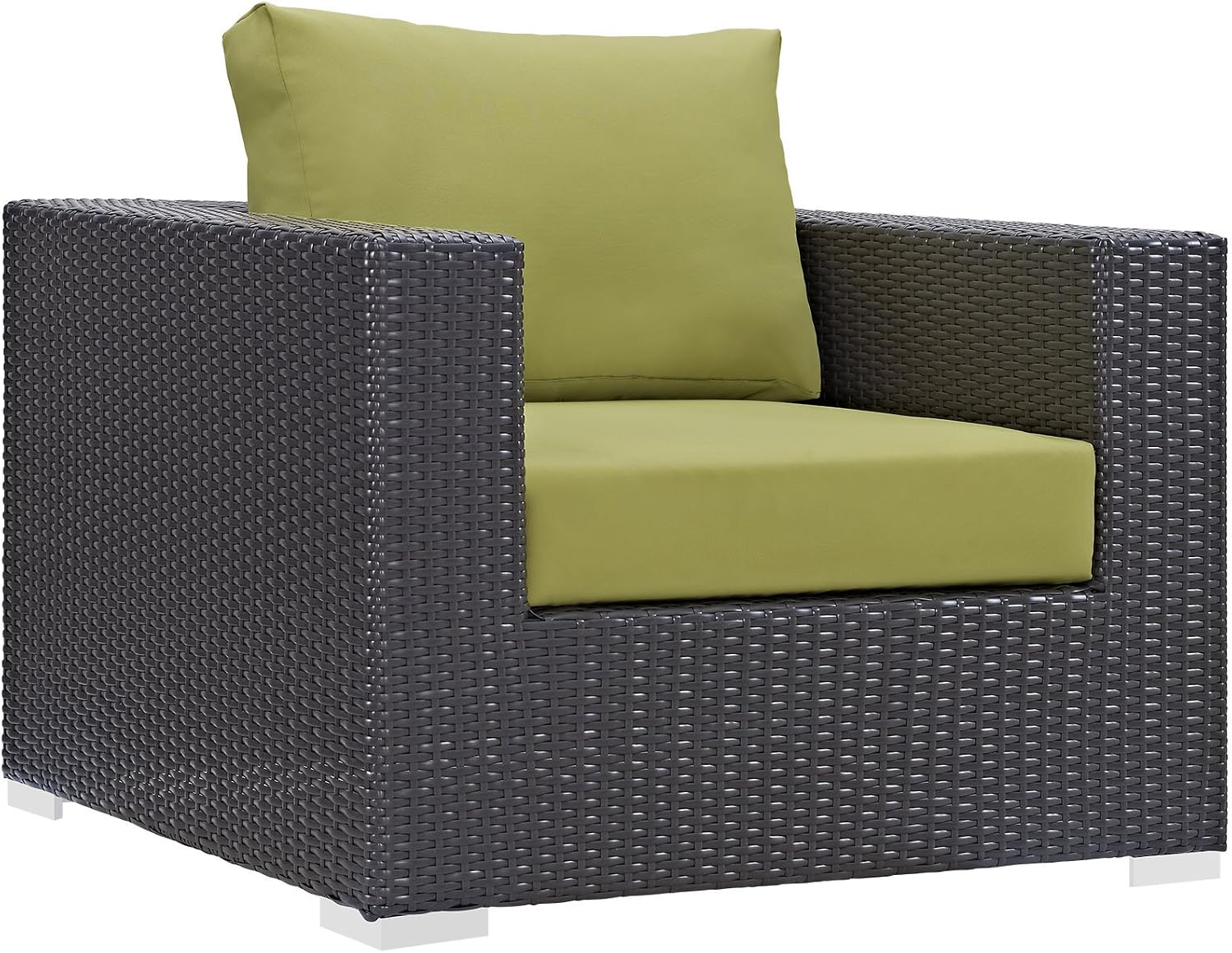 Modway Convene Wicker Rattan Outdoor Patio Loveseat in Espresso White