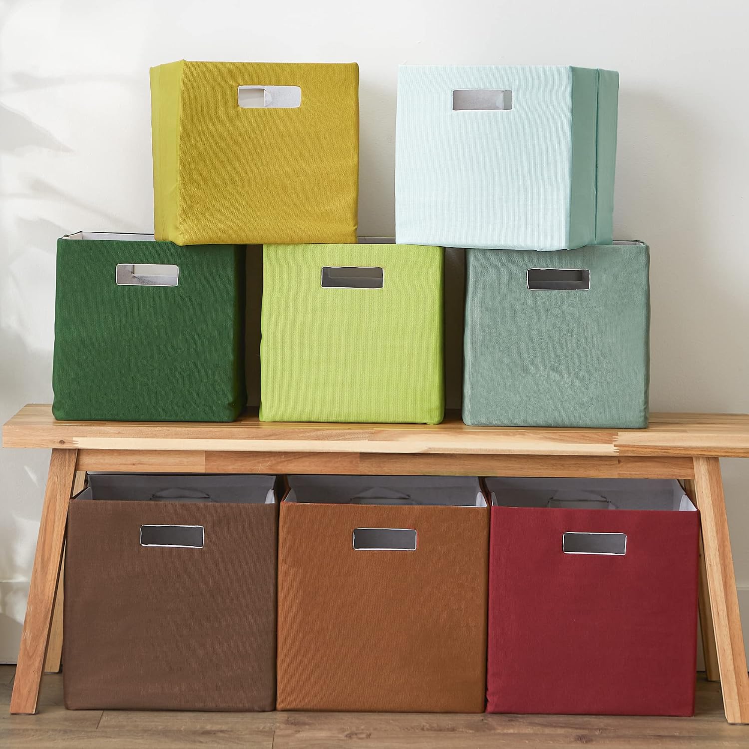 DII Fabric Storage Cube Organizer Bin 13x13x13 Foldable, Teal