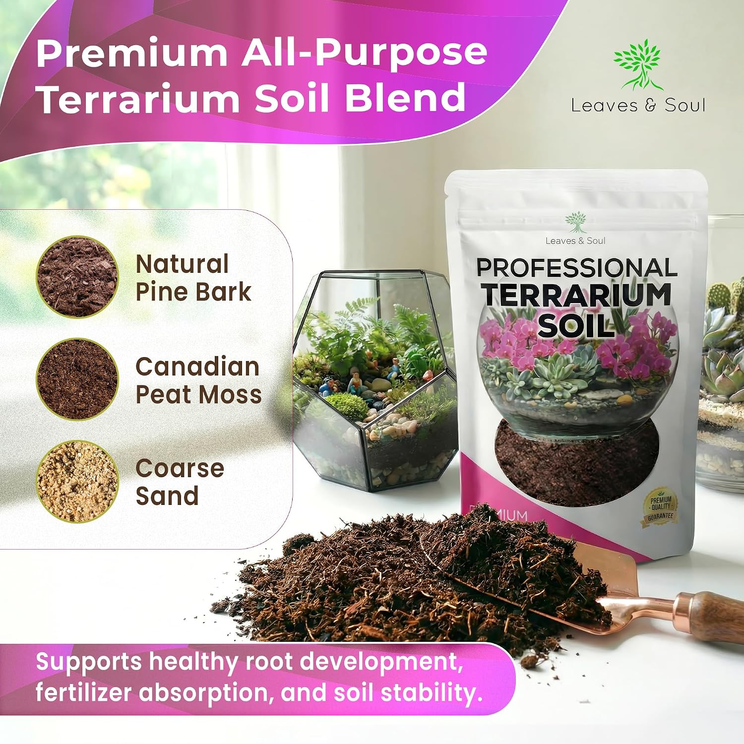 Professional Bonsai Soil Mix Ready to Use | Large 2.2 Quarts, Premium Potting Soil for Bonsai Trees