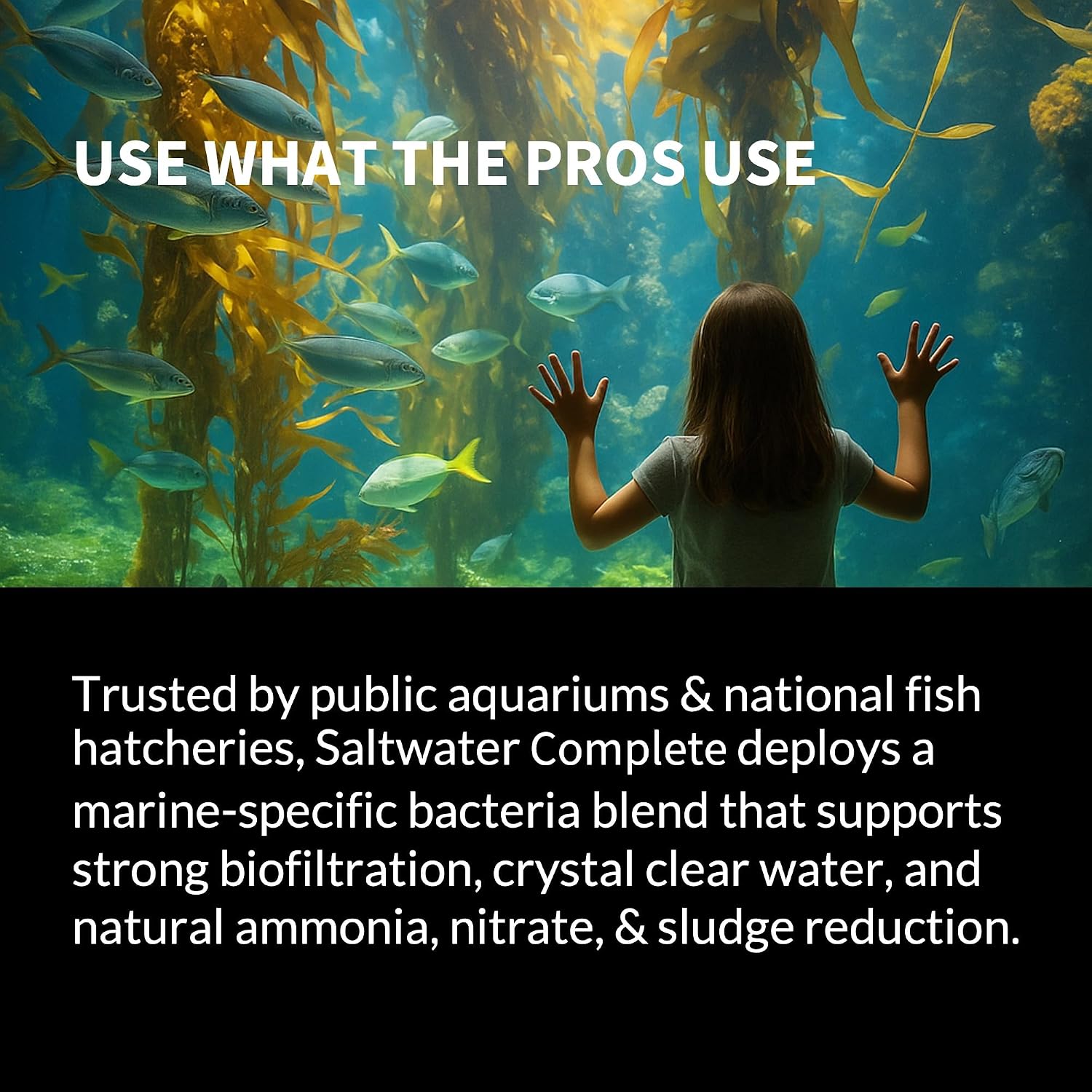 Saltwater Complete – Live Nitrifying Bacteria Blend for Saltwater & Reef Aquariums - Instant Cycle Marine Tank Starter - Removes Ammonia Nitrite - Clarifier - Safe for Fish Coral Invertebrates - 1Gal