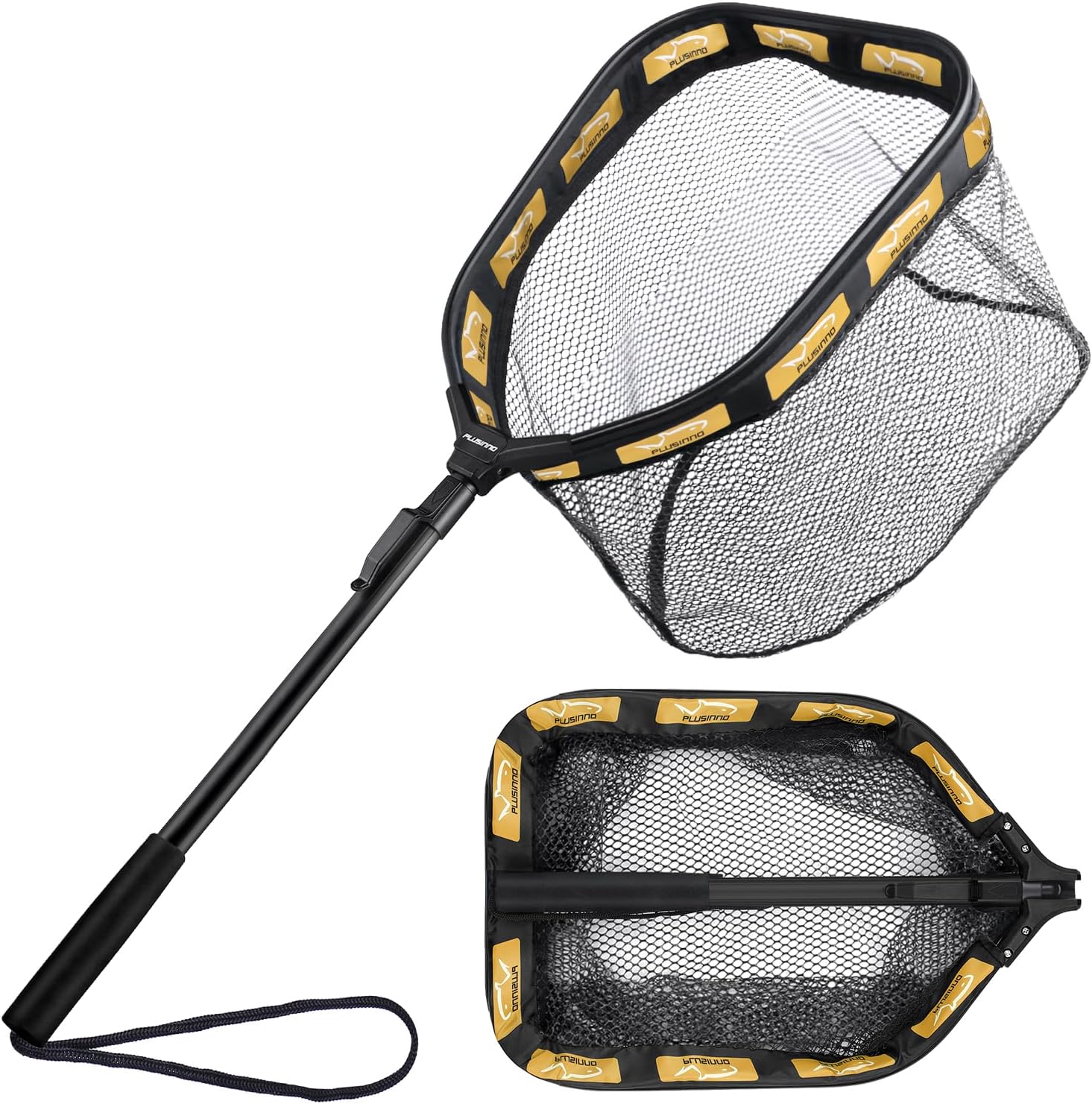 PLUSINNO Floating Fishing Net for Steelhead, Salmon, Fly, Kayak, Catfish, Bass, Trout Fishing
