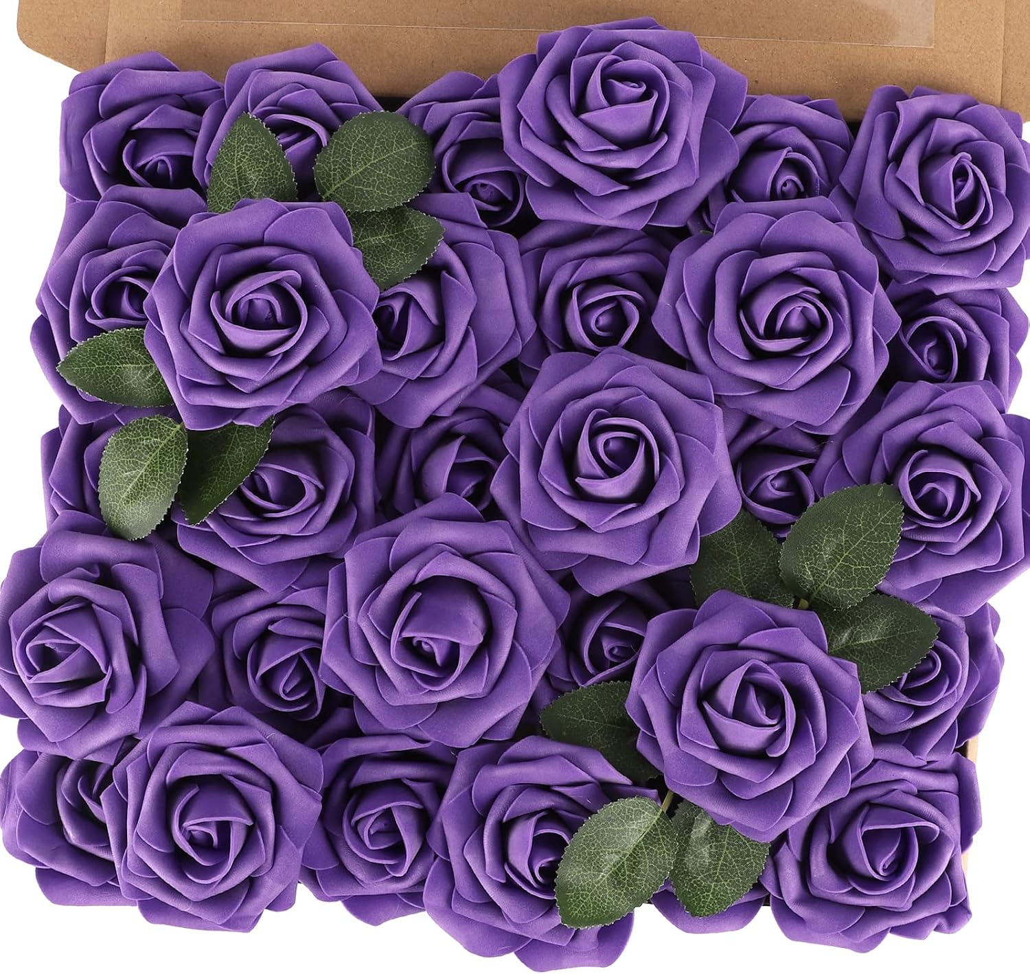 30PCS Yellow Artificial Flowers, Real Touch Fake Roses for Fall Decorations