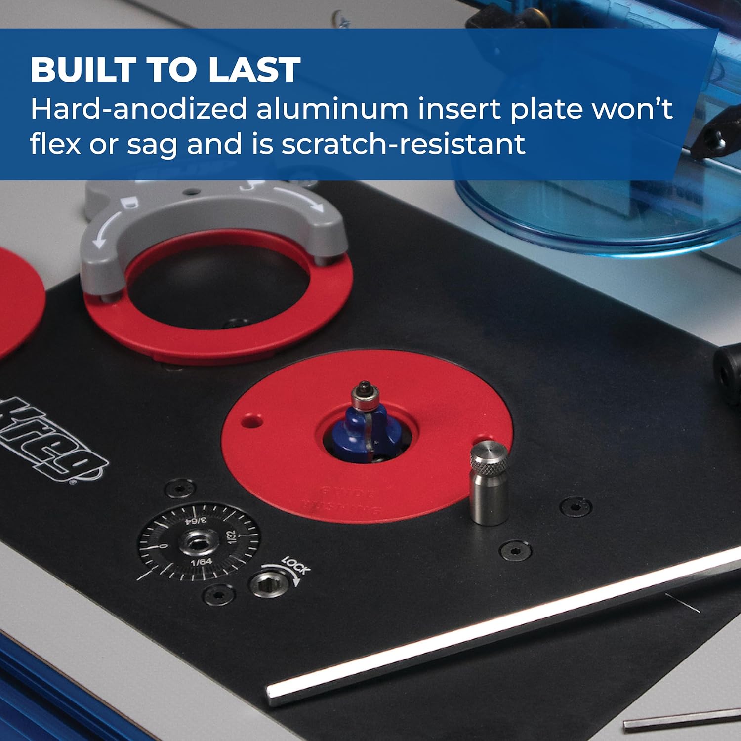 Kreg PRS5000 Precision Router Lift - Router Table Lift System - Durable Router Plate Insert - Router Table Plate Insert - For Quick, Accurate