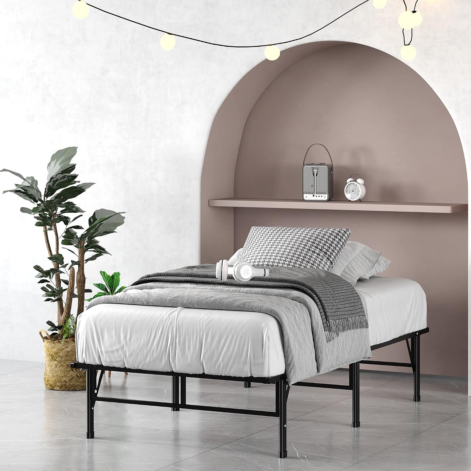 ZINUS SmartBase Compack Mattress Foundation, 14 Inch Metal Bed Frame, No Box Spring Needed, Sturdy Steel Slat Support, Full