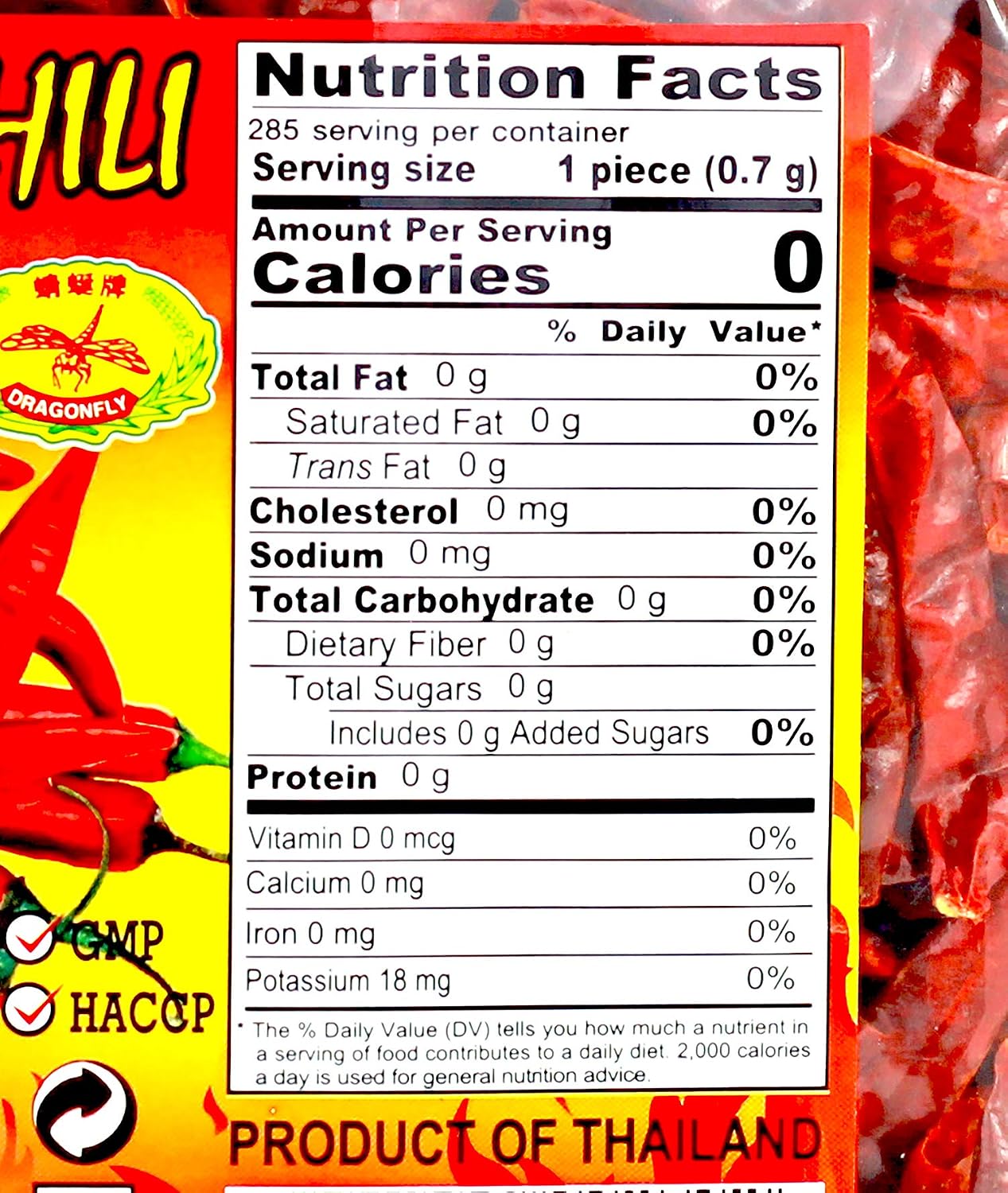 Thai Whole Dried Chili Peppers, Very Hot (7oz)
