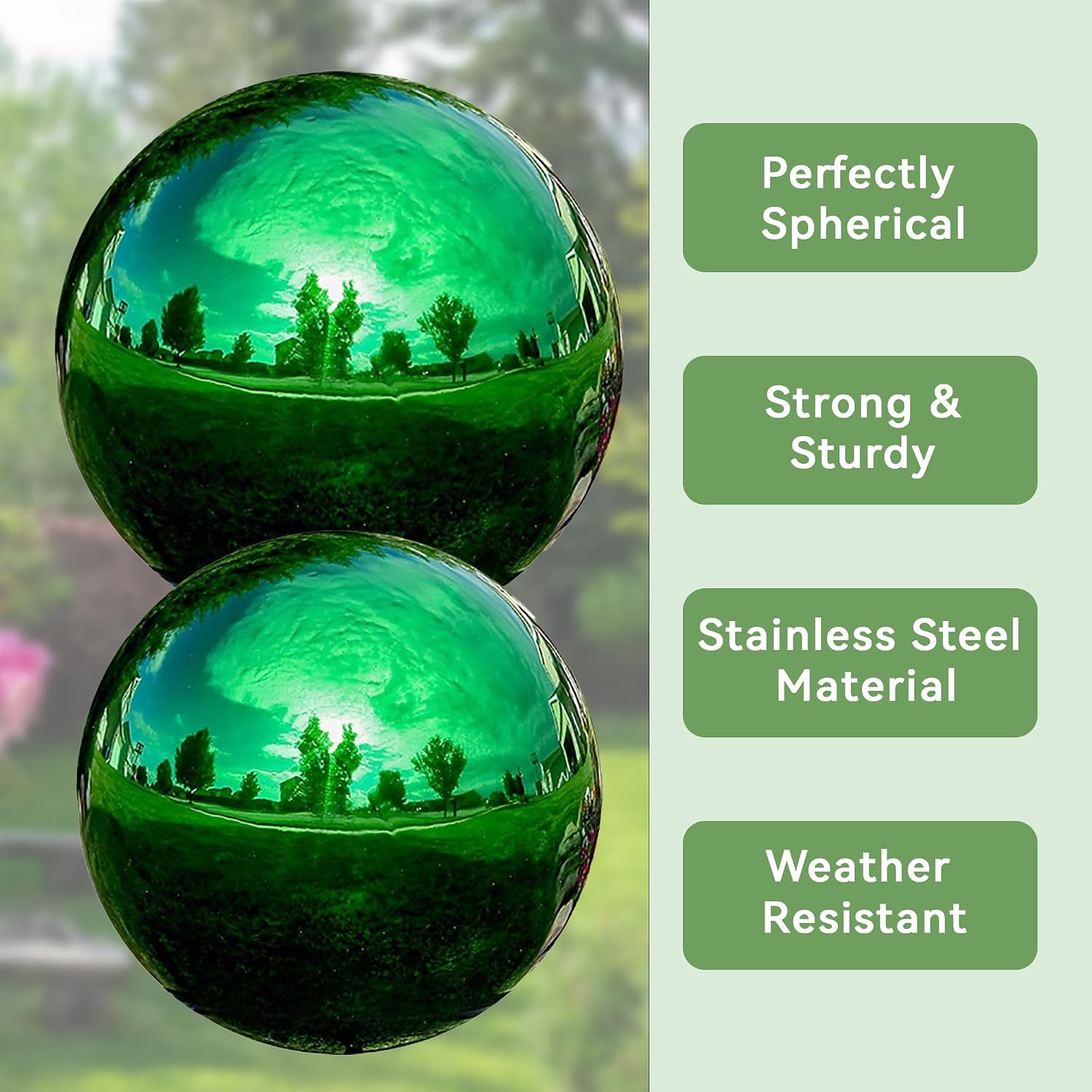Lily's Home 12 Inch Stainless Steel Gazing Globe Mirror Ball, Colorful and Shiny Addition to Any Garden or Home, Ideal As a Housewarming Gift, Silver