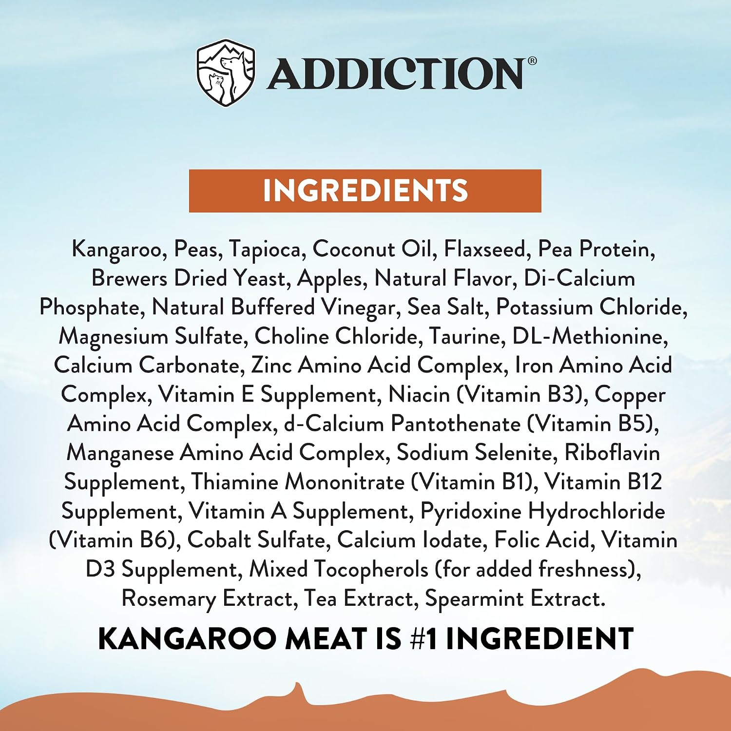 Addiction Wild Kangaroo & Apples Dry Dog Food - Limited Ingredient Diet for Dogs with Allergies & Sensitive Skin - 100% Kangaroo Meat, No Meal - Grain-Free - Made in New Zealand 4lb